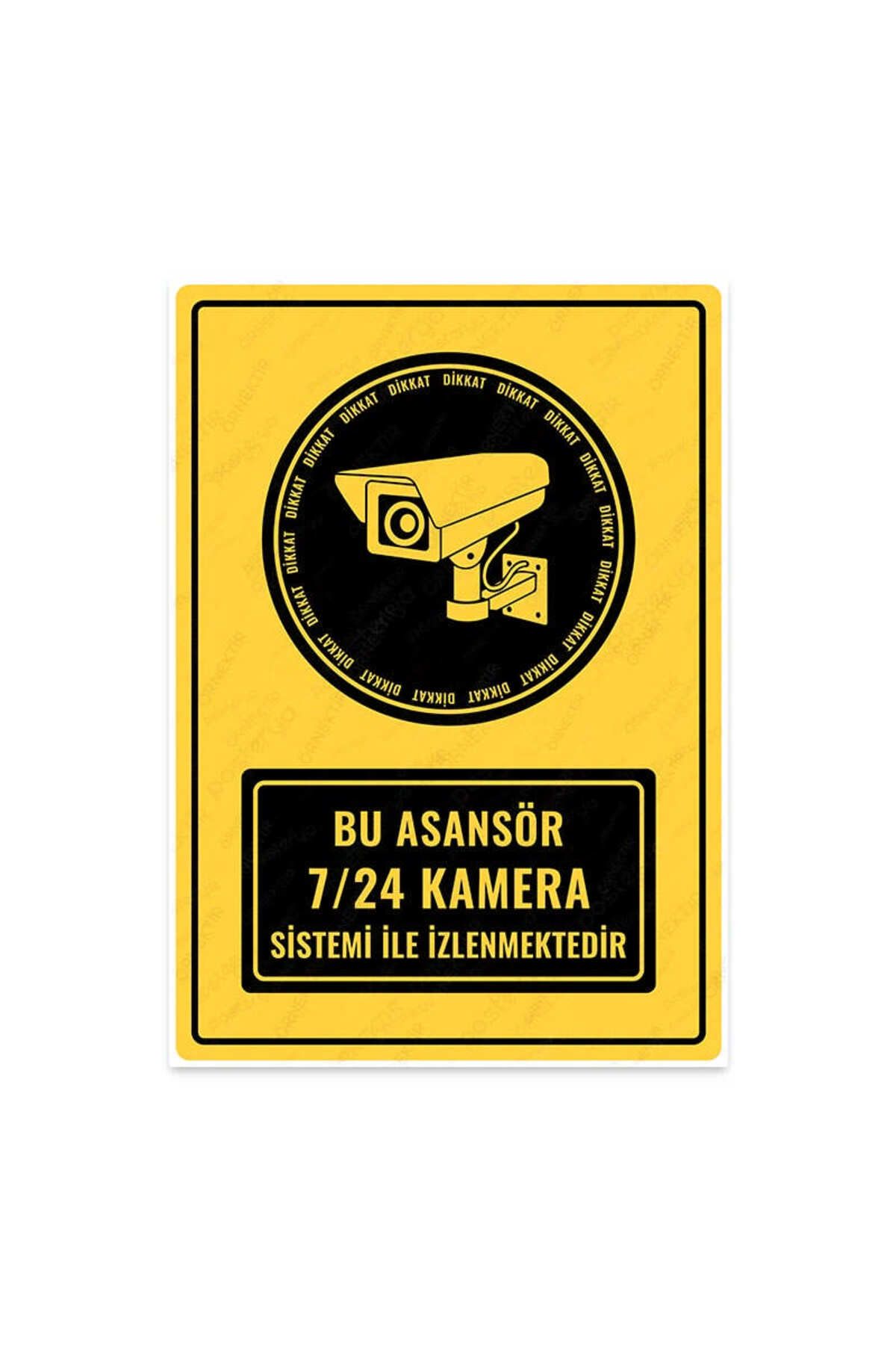 Posterya Ul1517-a4 - Bu Asansör 7/24 Kamera Sistemi Ile Izlenmektedir Uyarı Levhası (21,6×30,3CM)