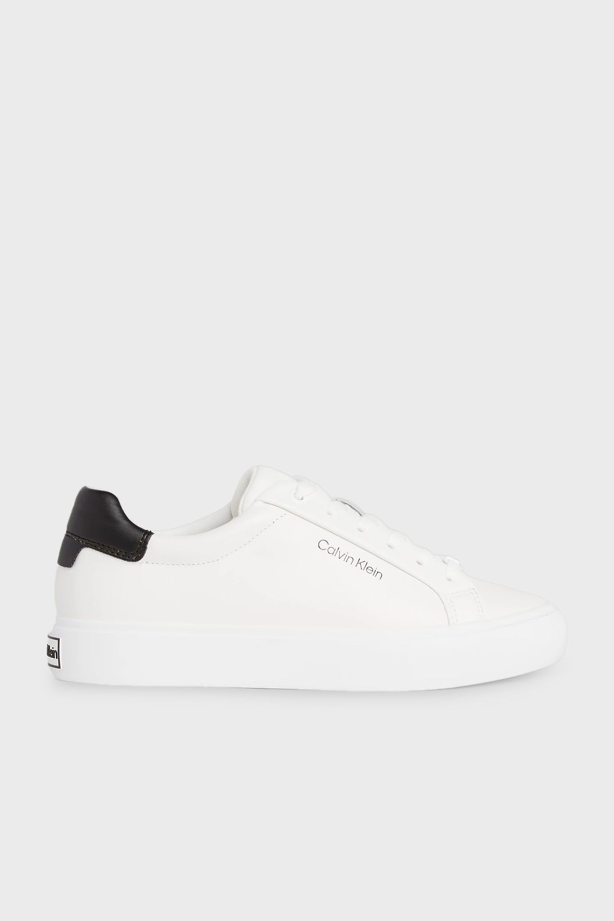 Calvin Klein Logolu Deri Sneaker Ayakkabı