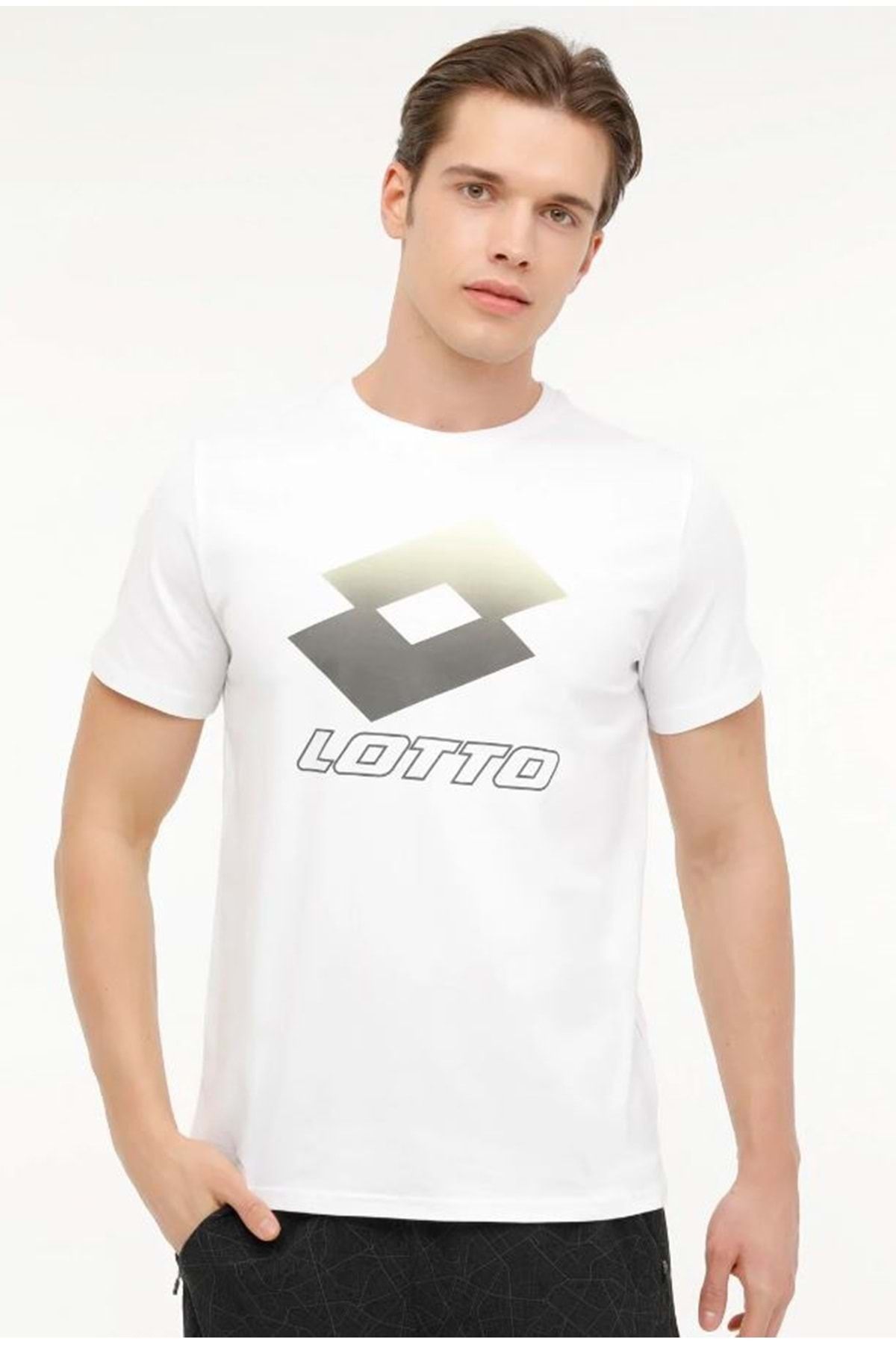 Lotto Clever Lg Kısa Kol T-shirt Erkek Tişört Beyaz