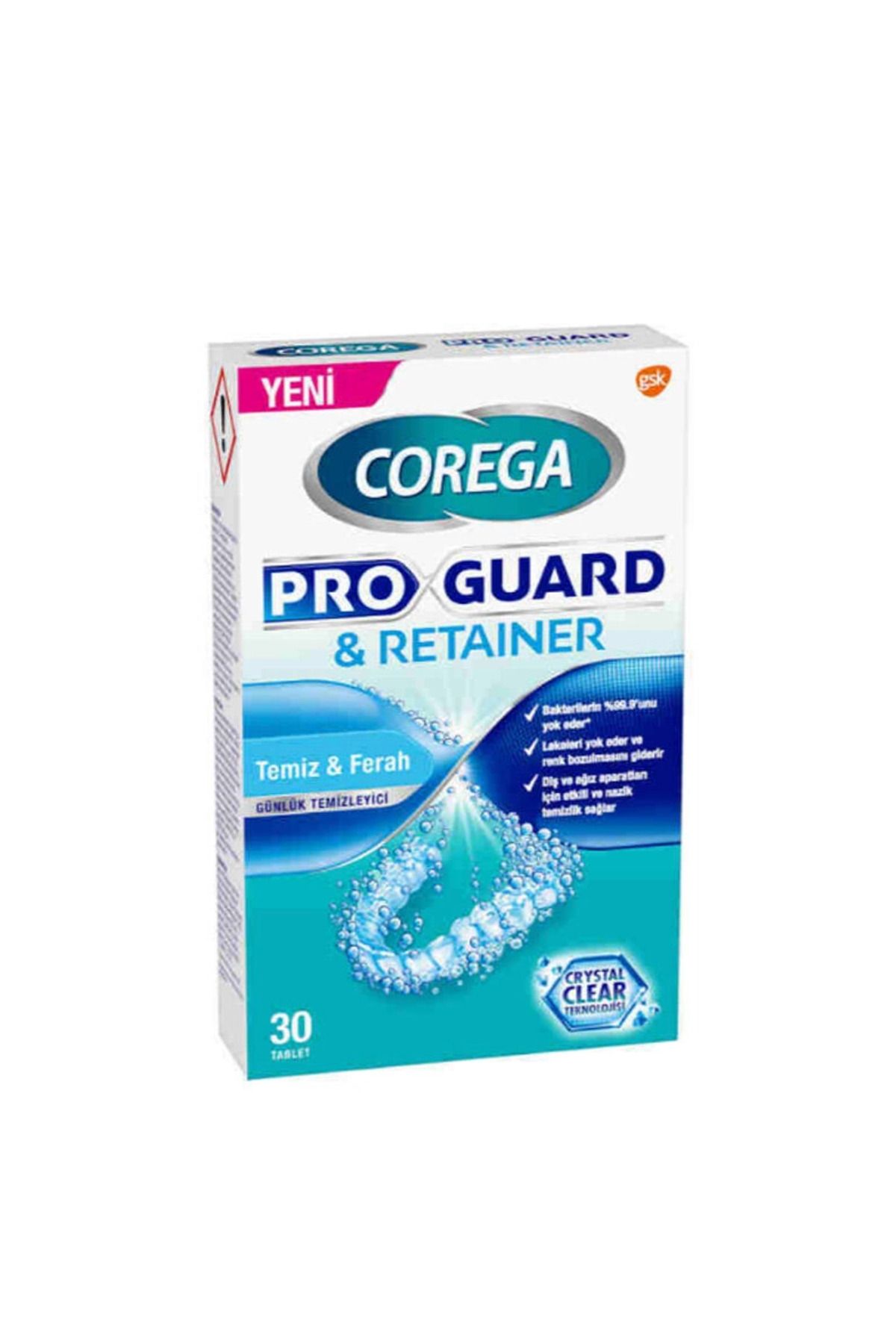 Corega Pro Guard Retainer Temiz Ferah Protez Temizleyici 30 Tablet-MFREYON00419