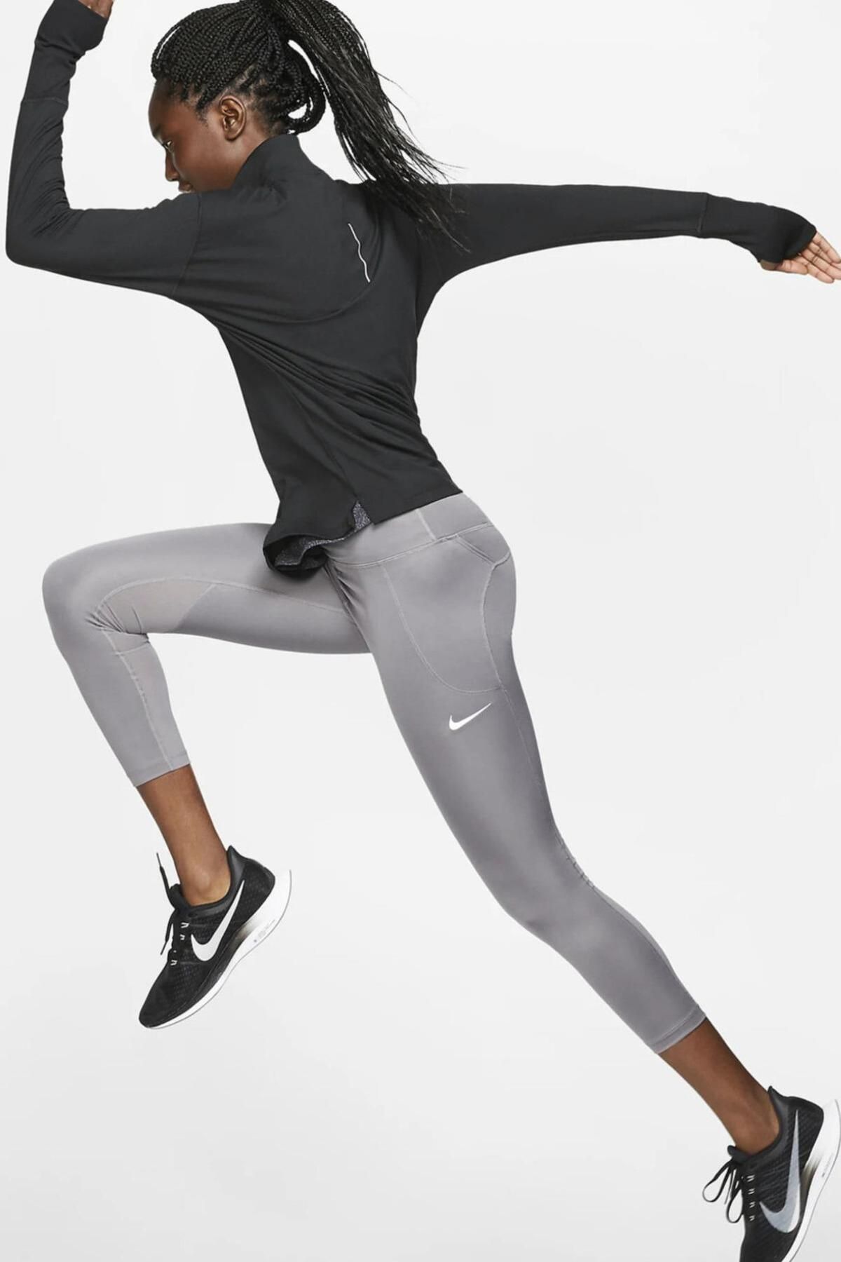 Nike Toparlayıcı Gri Kadın Spor Tayt
