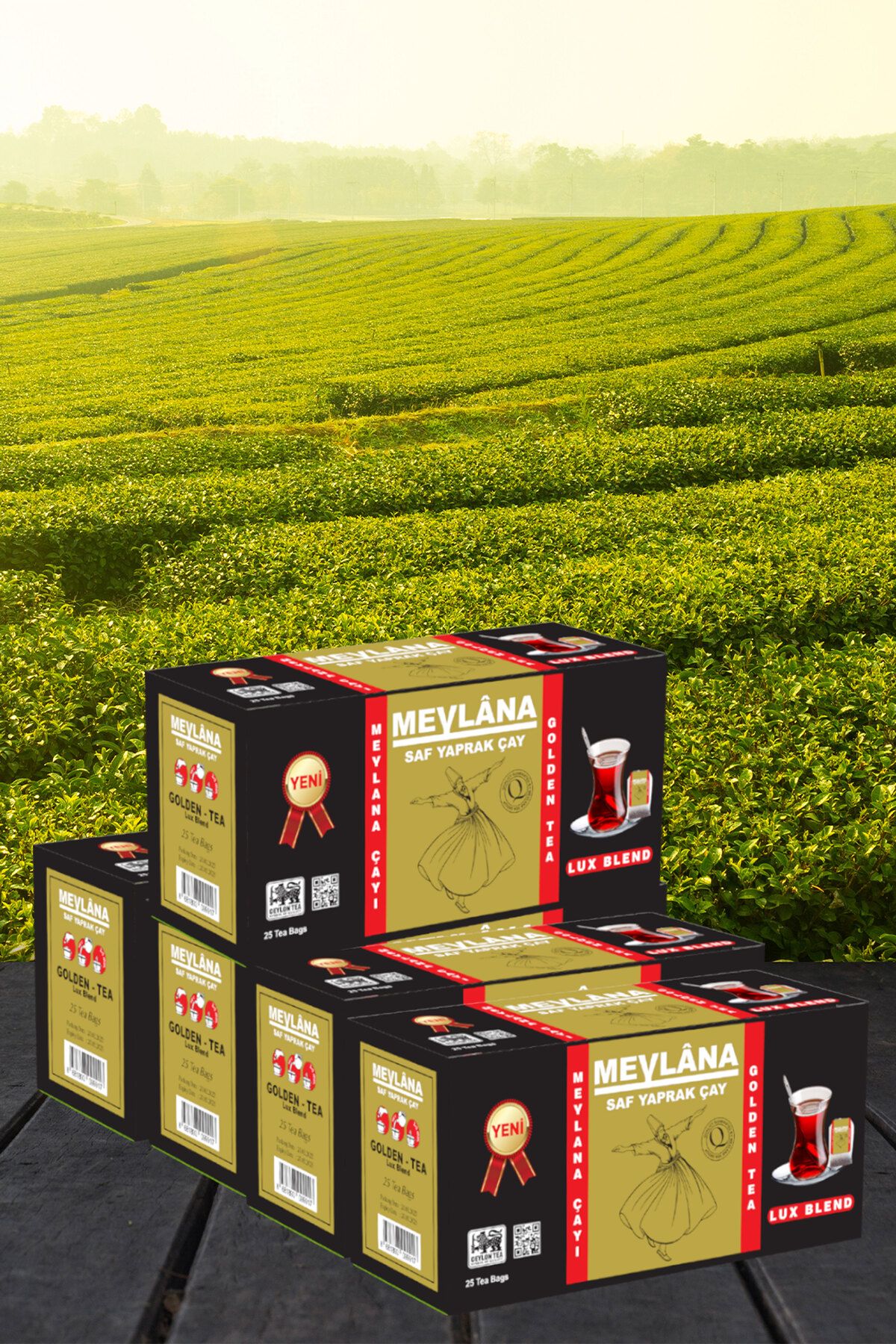 Mevlana Çay 5 X 25'li - %100 Ceylon Sri Lanka Sallama Mevlana Tea Group Bardak Poşet Siyah Saf Yaprak Çay