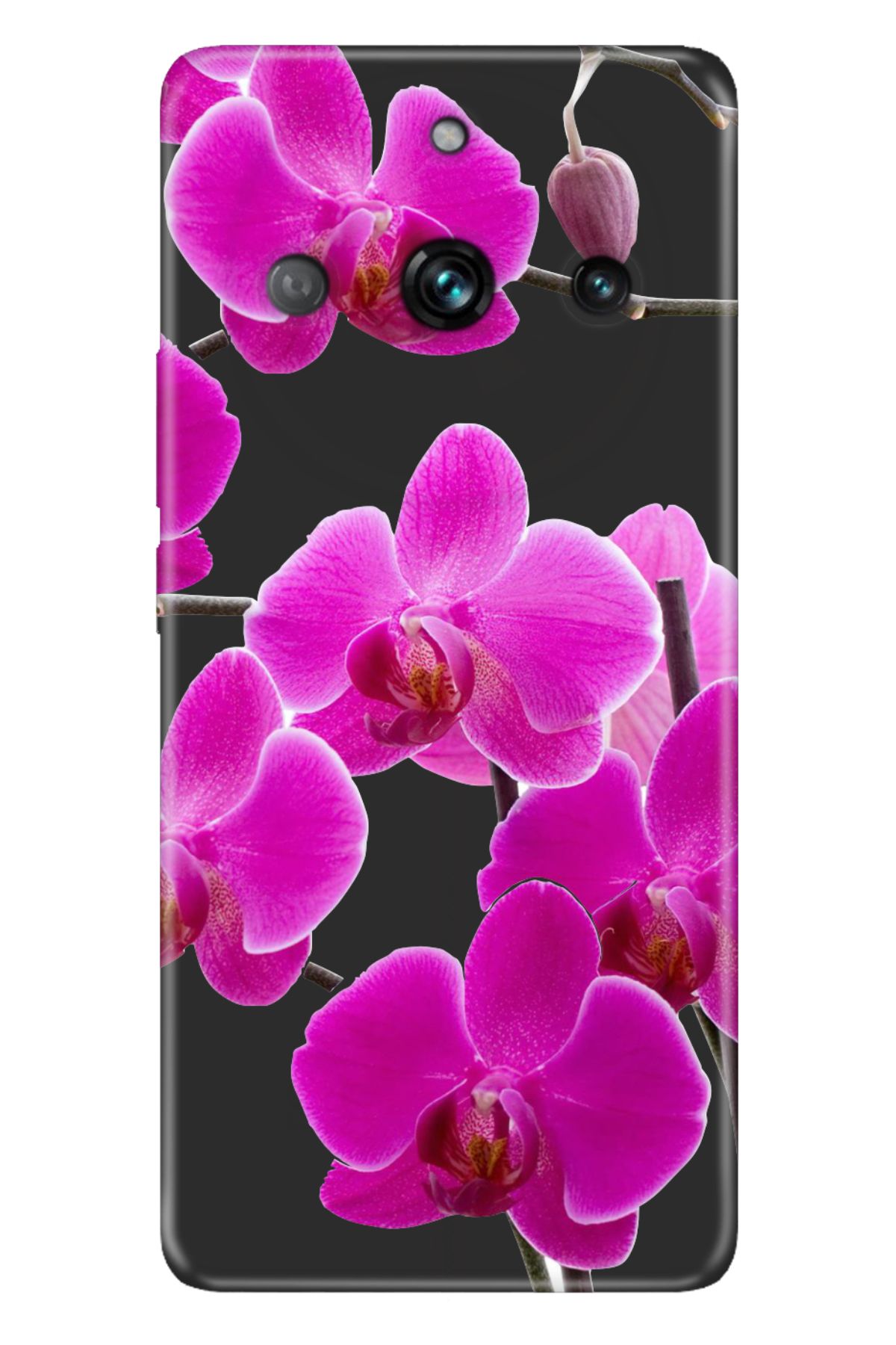 realme 11 Pro Plus Uyumlu Kılıf Silikon Desenli Tam Koruma Resimli Kapak Mor Orkide