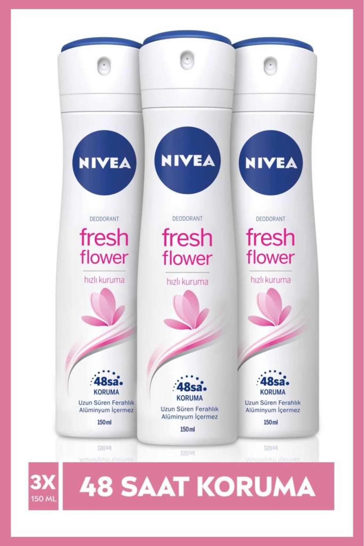 NIVEA Nıvea Kadın Sprey Deodorant Fresh Flower 150 ml 3'lü