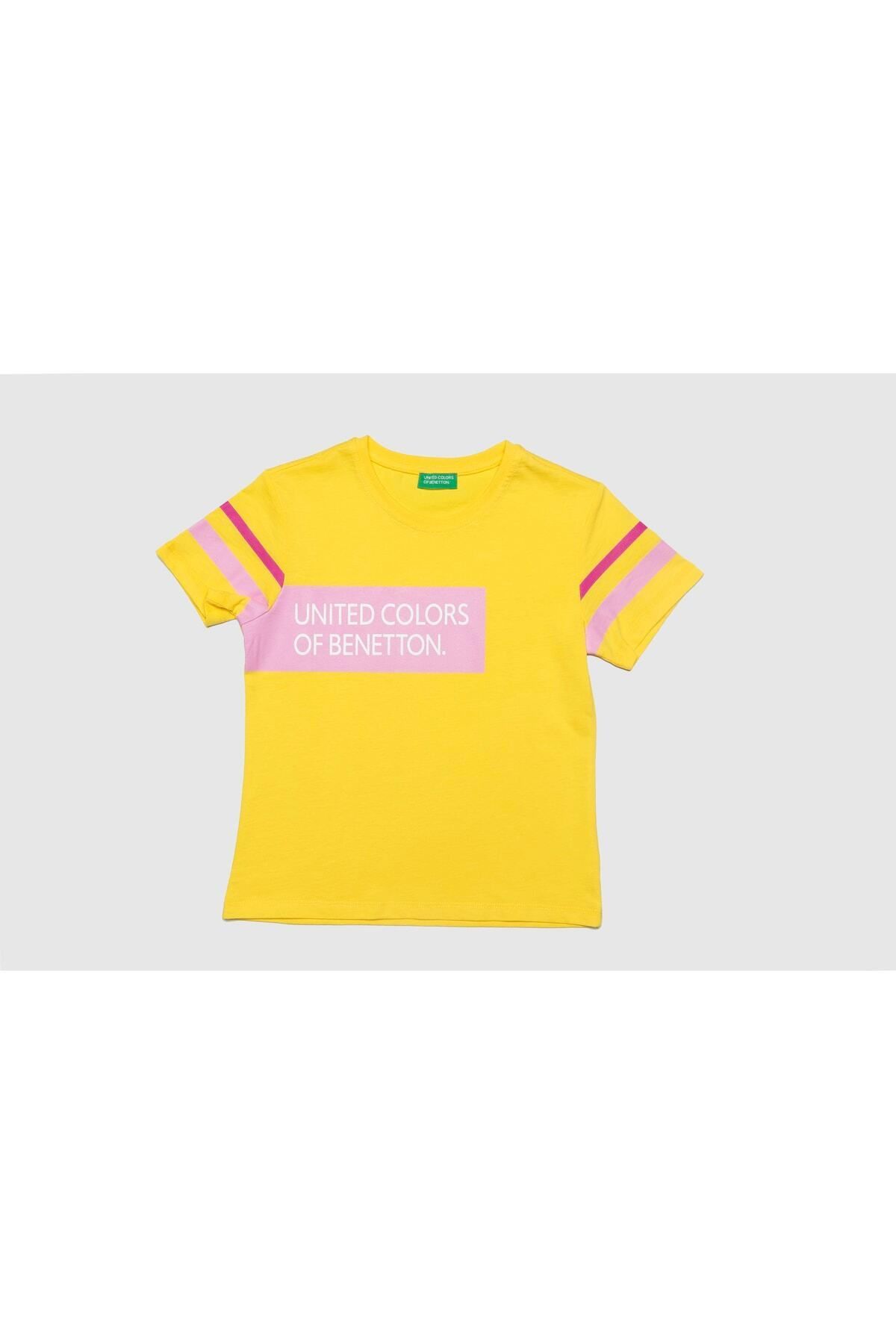 Benetton Kız Çocuk Tshirt Bnt-g20501 Sarı