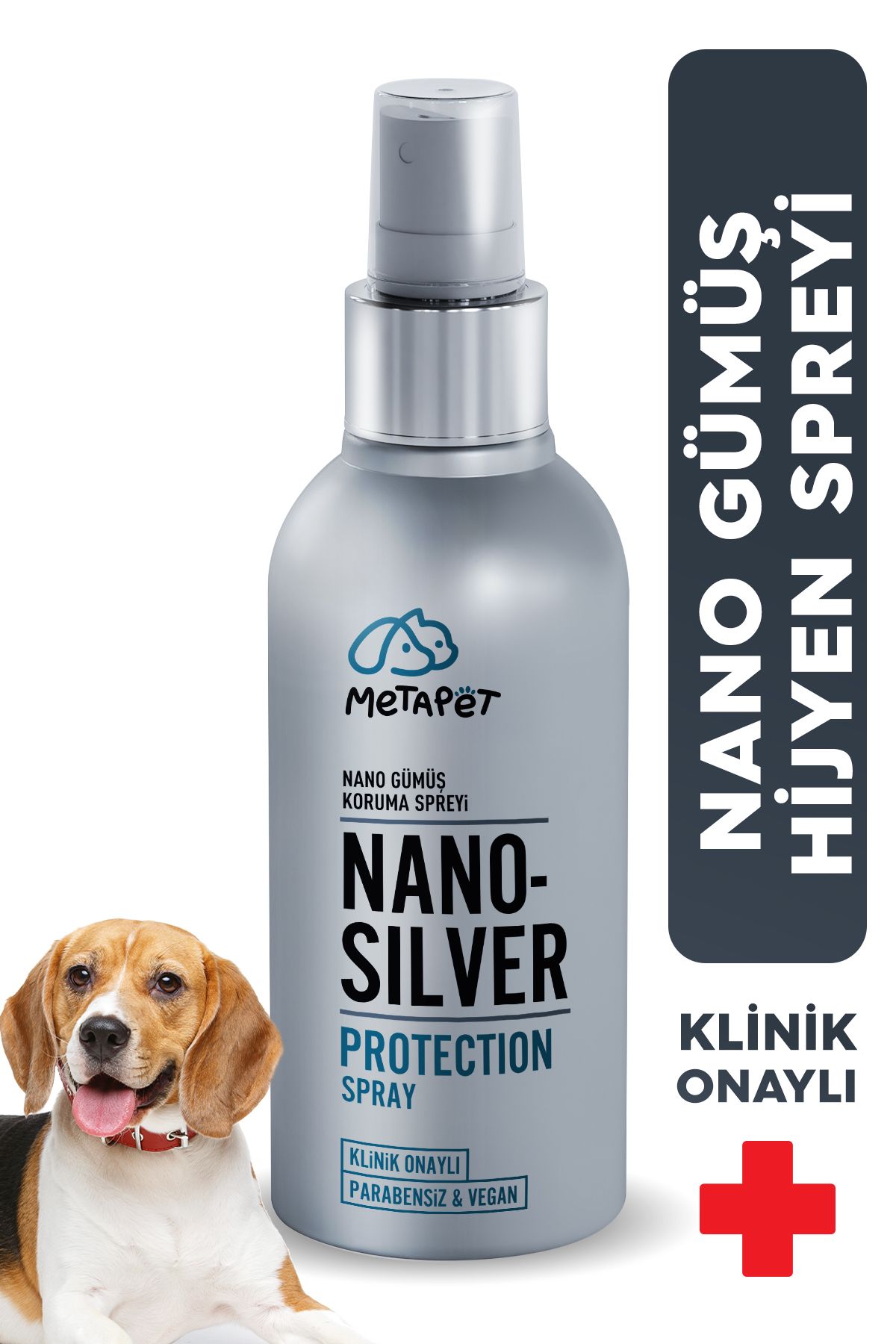 Metapet Nano Gümüş Köpek Hijyen Spreyi, Dış Parazit Bakımı Damla, Göz Kulak Ve Ağız Temizleme Solüsyonu 150m