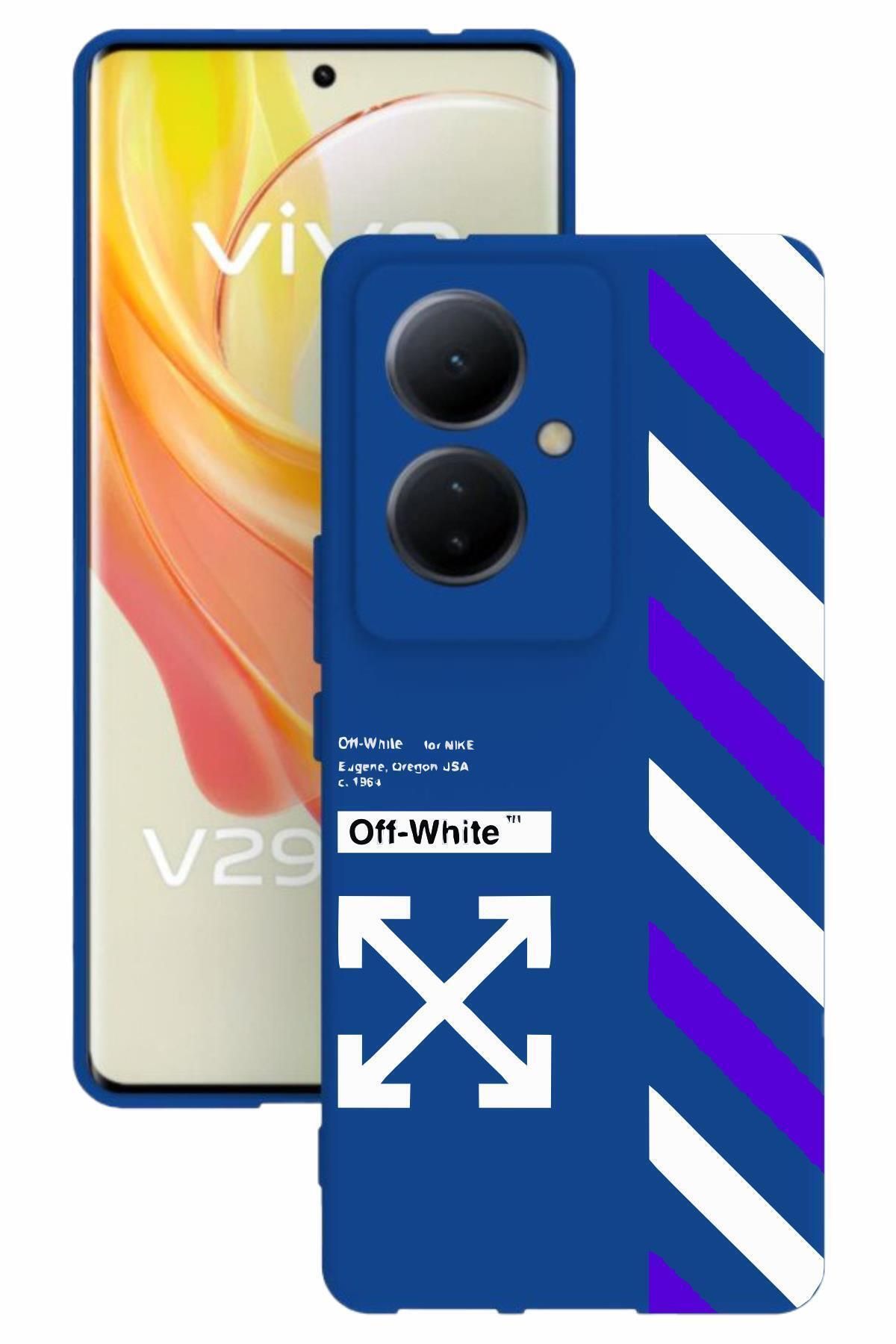 vivo V29 Lite 5g Uyumlu Baskılı Ve Kamera Korumalı Mavi Silikon Kılıf