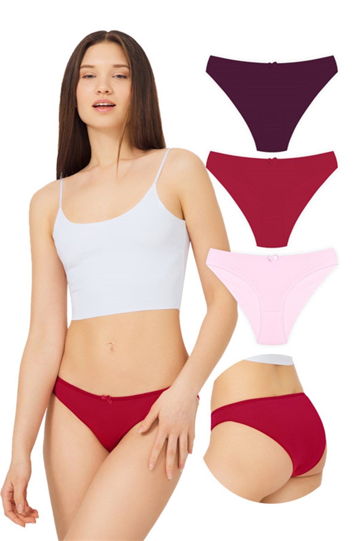 Cottonhill Basic Pamuklu Kadın Bikini Külot 3'lü Paket - 2