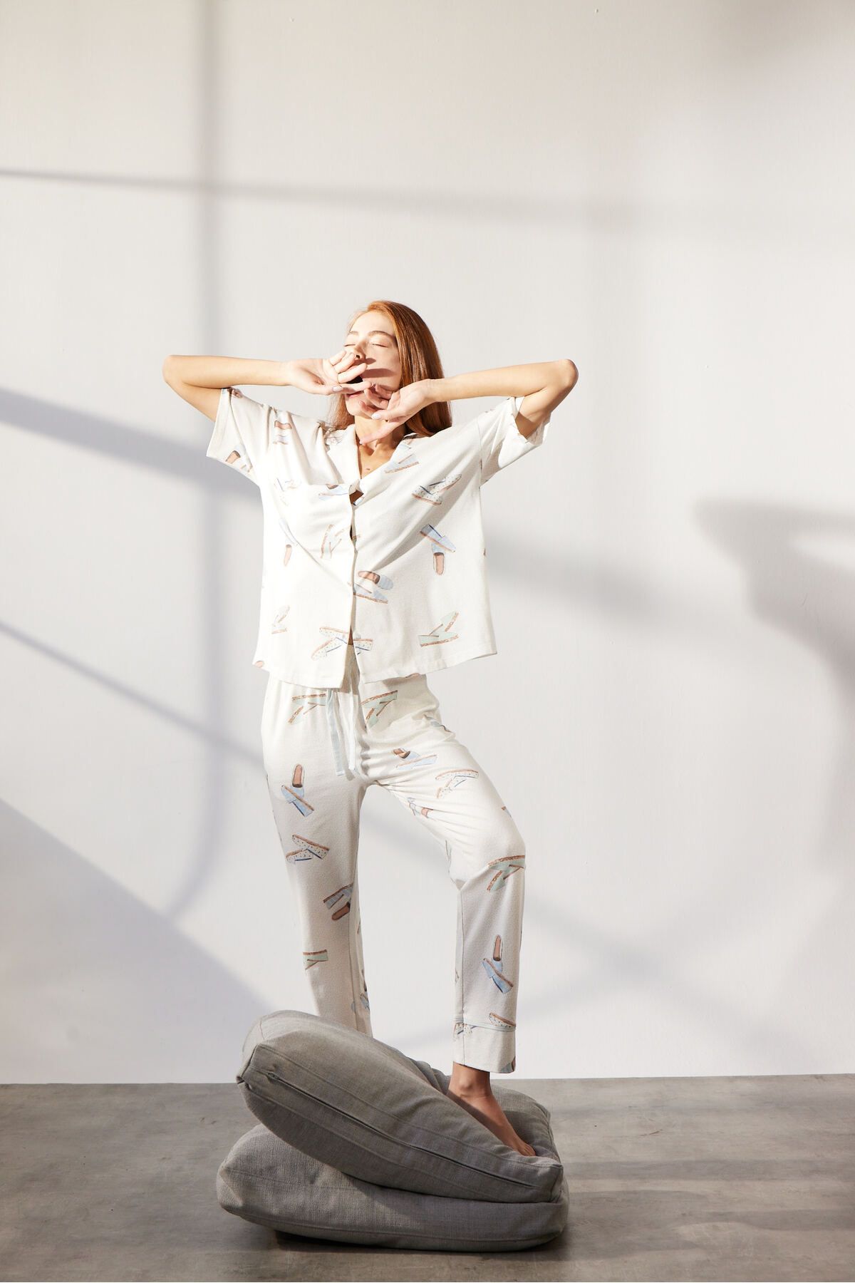 Hays Kadın Pamuklu Gömlek Yaka Uzun Pijama Takımı