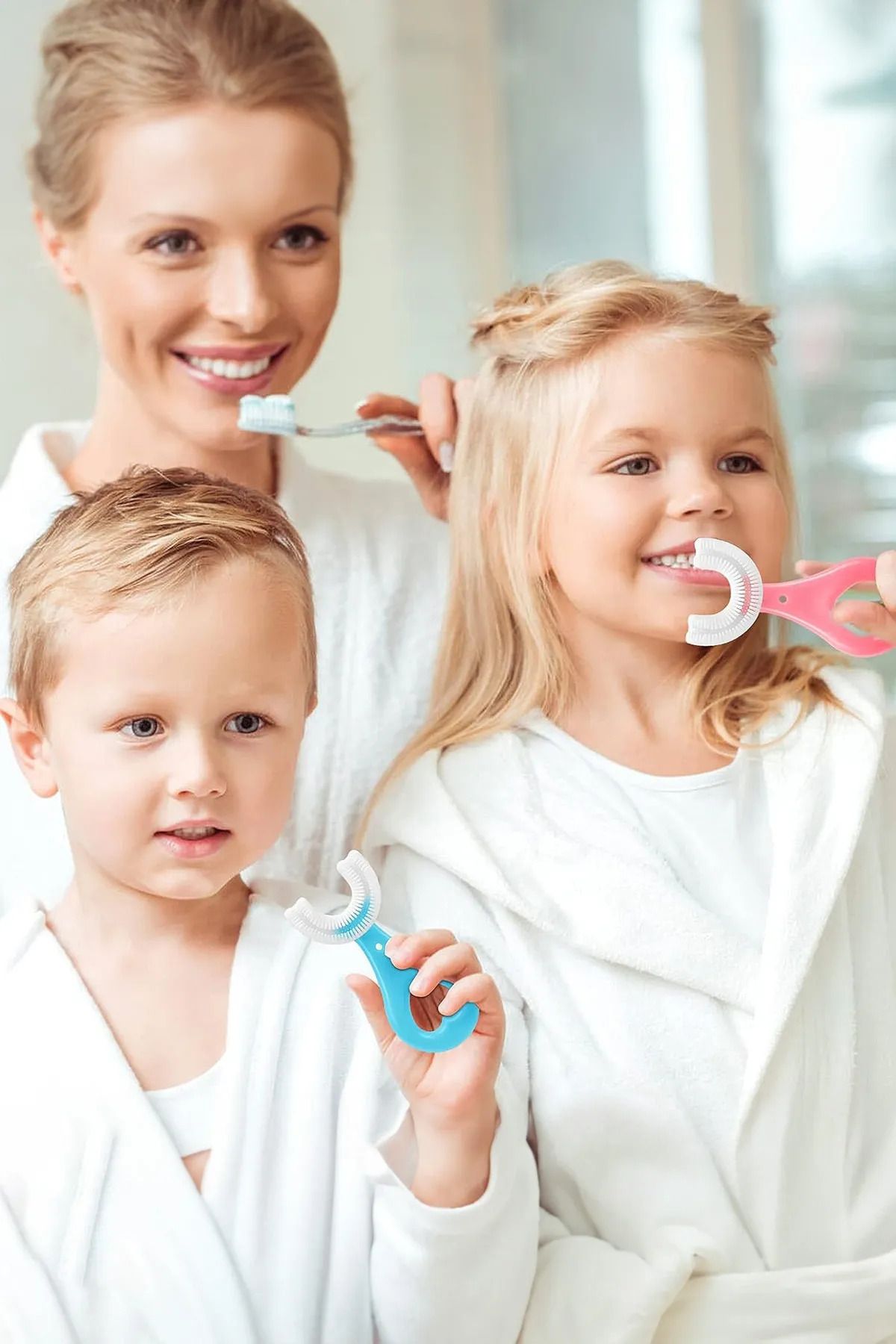 Factorial Bebek U Şeklinde Diş Fırçası Mavi 5 6 Yaş Çocuk Diş Macunu Cocuk Dis Fırcası