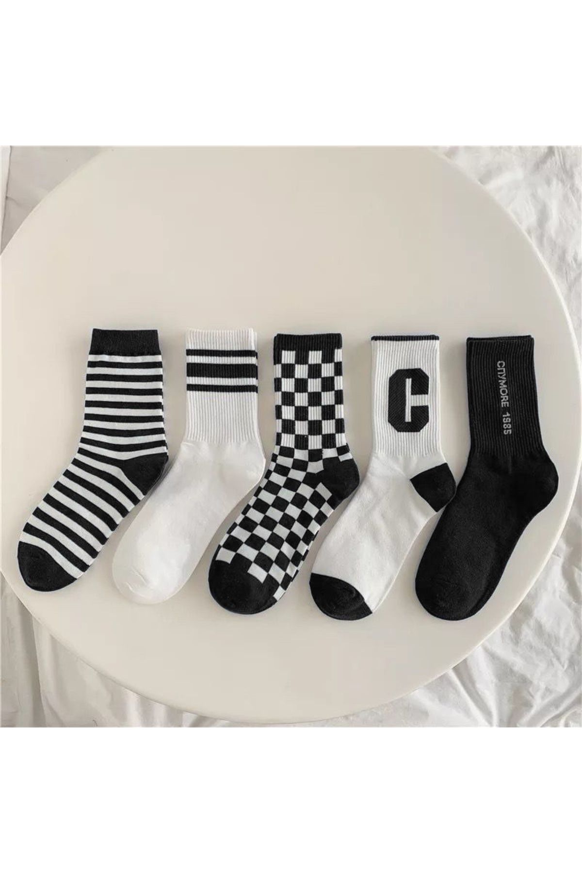 Çorap Kurdu 5’li Karışık Desenli Tenis Çorap Set