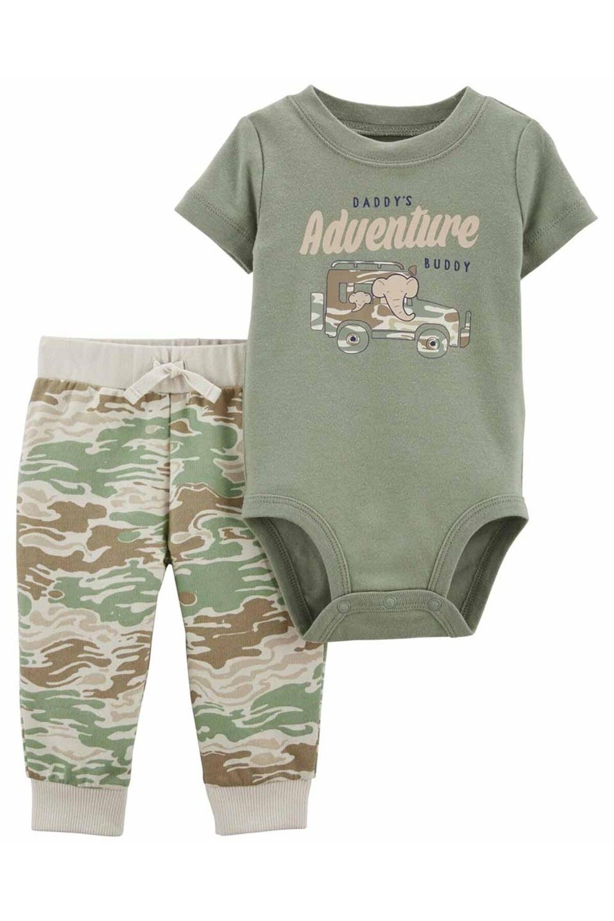 Carter's Erkek Bebek Body Pantolon Set 2'li Paket Yeşil