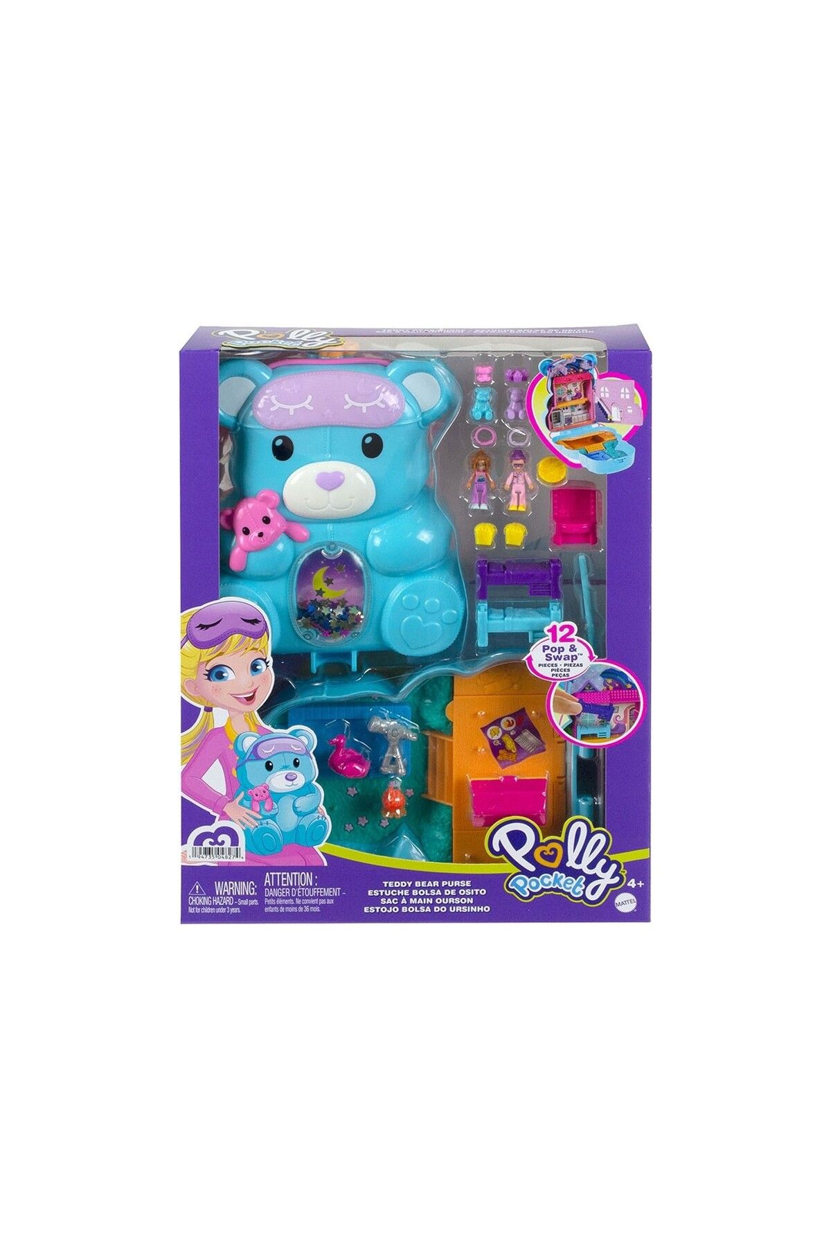 sommeow Polly Pocket Çanta Olabilen Micro Oyun Setleri Gkj63 Teddy Bear Purse