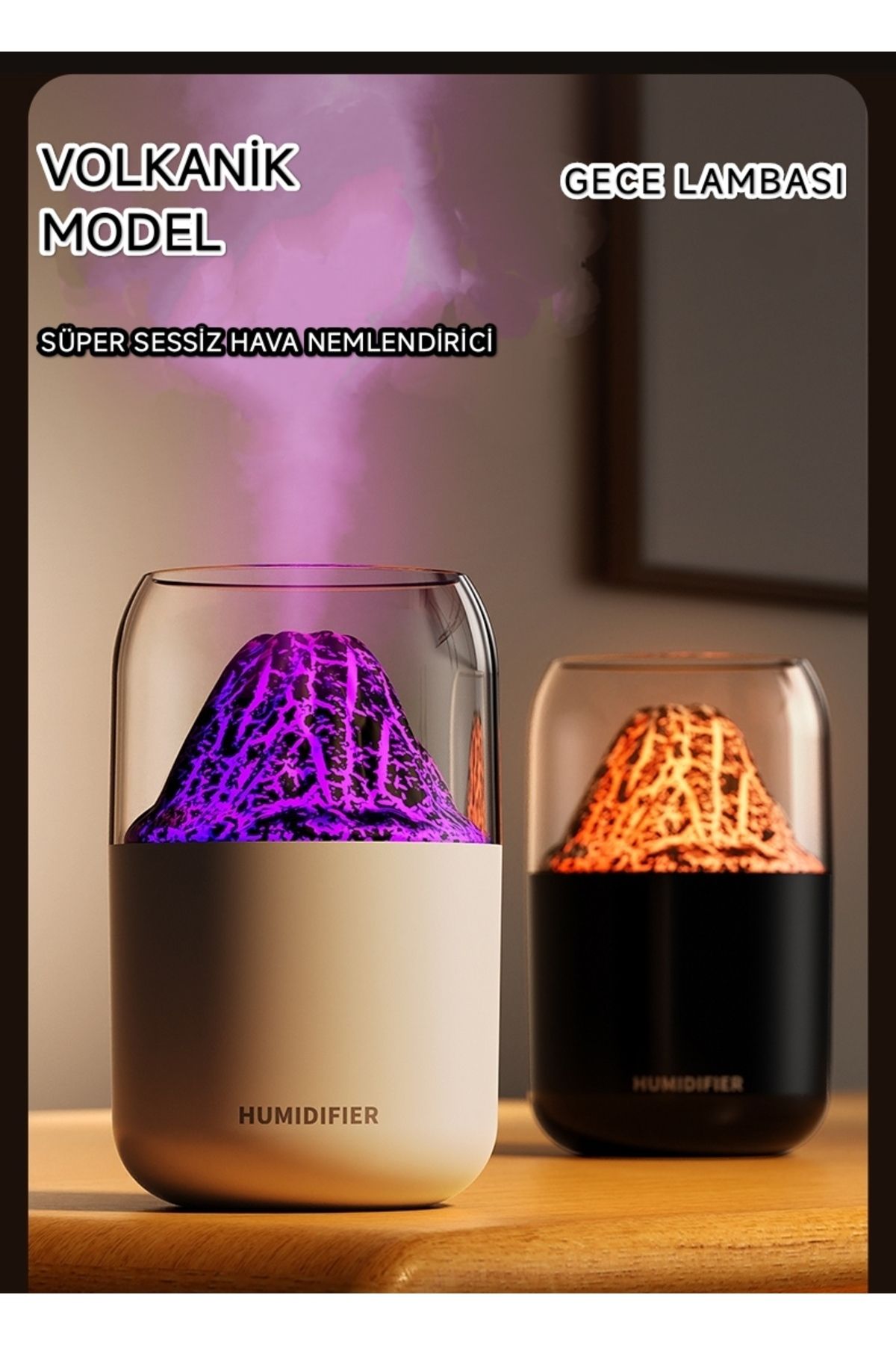HENY 300 ml hava nemlendirici buhar makinası RGB ışıklı dekoratif yanardağ