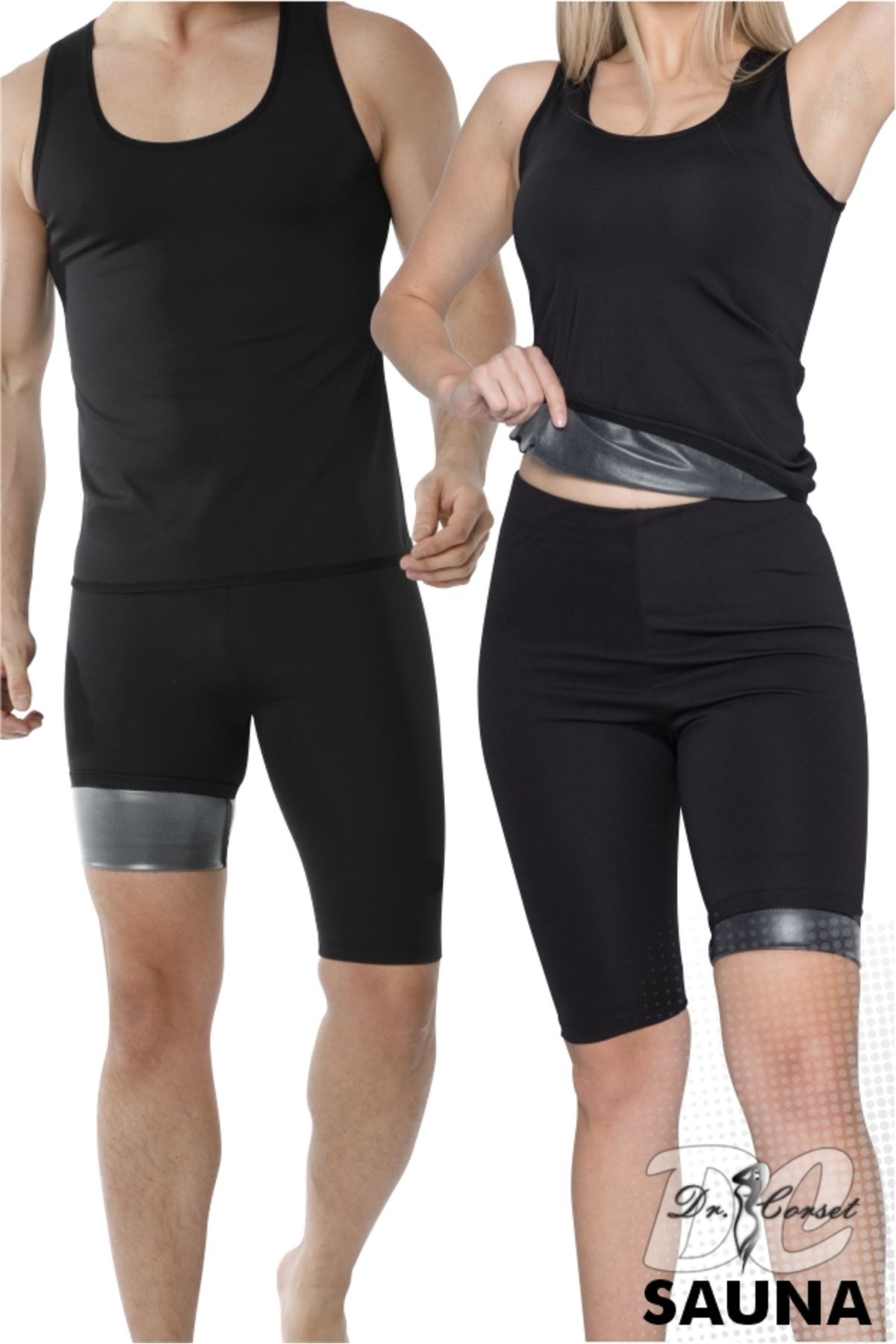 DC Unisex Sauna Terma Takım Şort Atlet Terleme Zayıflama Kıyafeti