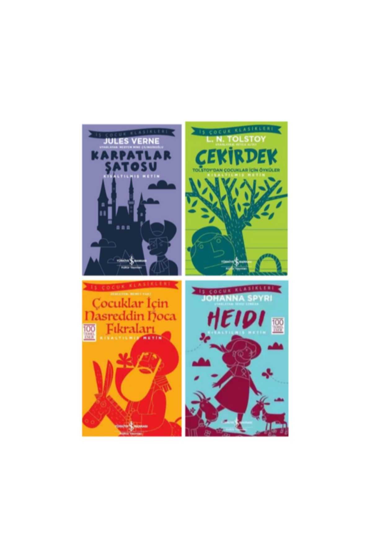 Türkiye İş Bankası Kültür Yayınları Ilköğretim Dünya Çocuk Klasikleri Yüz Temel Eser 4' lü   Kitap Set