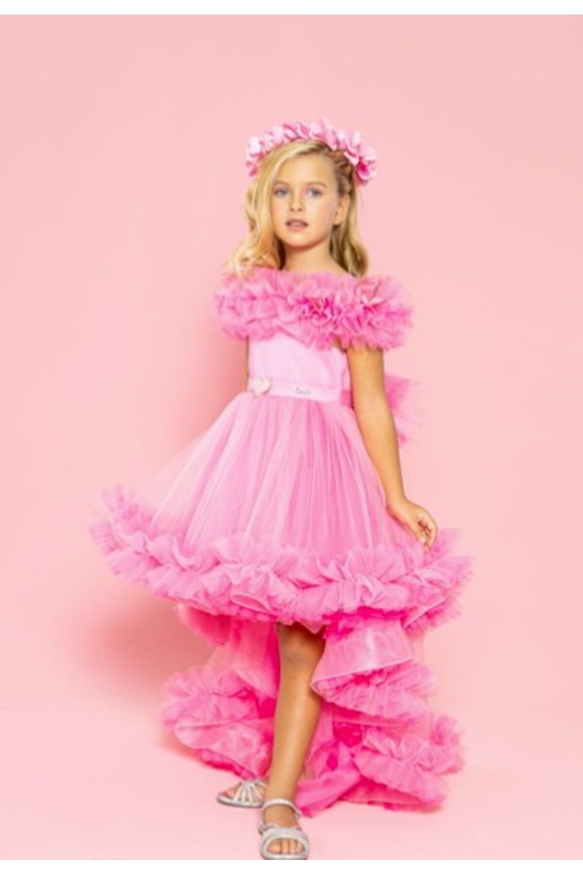 SIRRI 4-8 Yaş Kız Çocuklar İçin Prenses Kuyruklu Barbie Elbise - Şık Çocuk Parti Kıyafeti