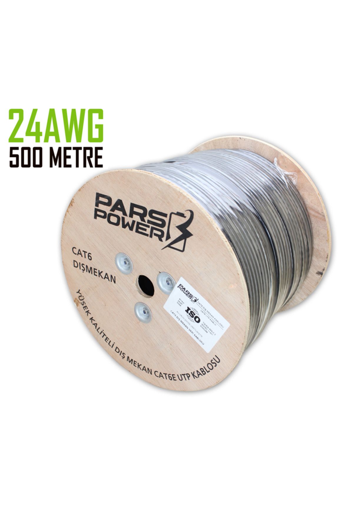 ParsPower Pars Power 24 Awg 0.50 mm 500 Metre Network Cat6 U/UTP Dış Mekan Data Kablosu