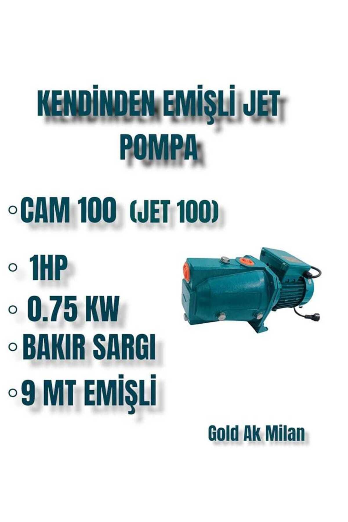 Gold Ak Milan CAM100 Jet 1 Hp 220V Bakır Sargılı Santrifüj Su Pompası 8 Mt emiş 45 Mt Dik Basma Yüksekliği