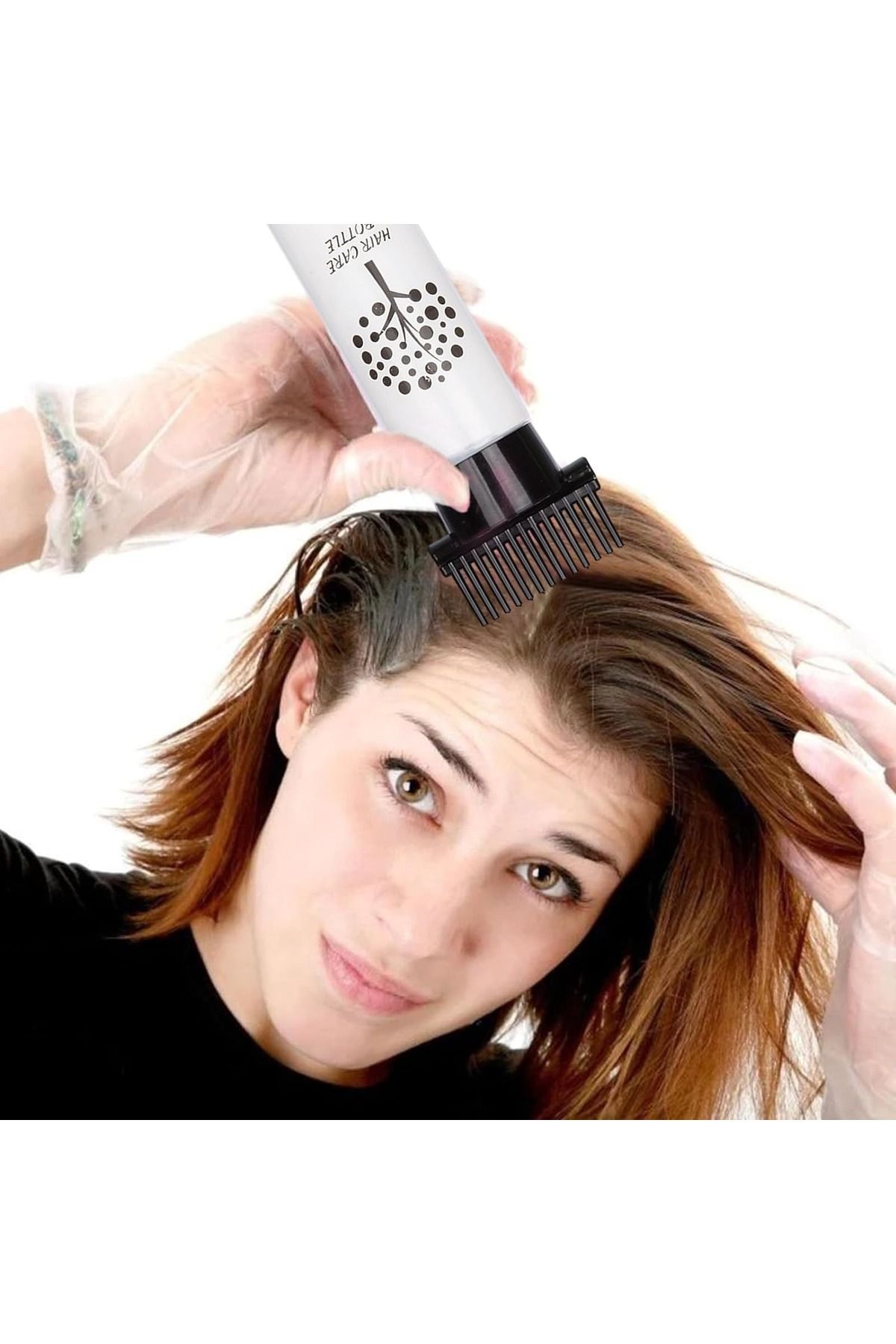 gaman Profesyonel ya da Evde Kullanıma Uygun Tarak Şeklinde Saç Bakım Yağı, Saç Boyama Aplikatör Şişesi