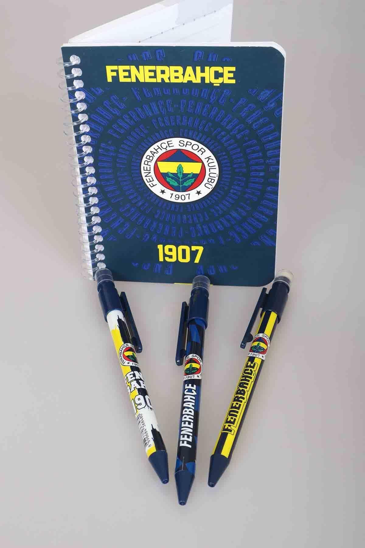 Fenerbahçe LİSANSLI FENERBAHÇE SERT KAPAK BLOKNOT VE VERSATİL UÇLU KALEM 0.7 MM 2'LİSİ