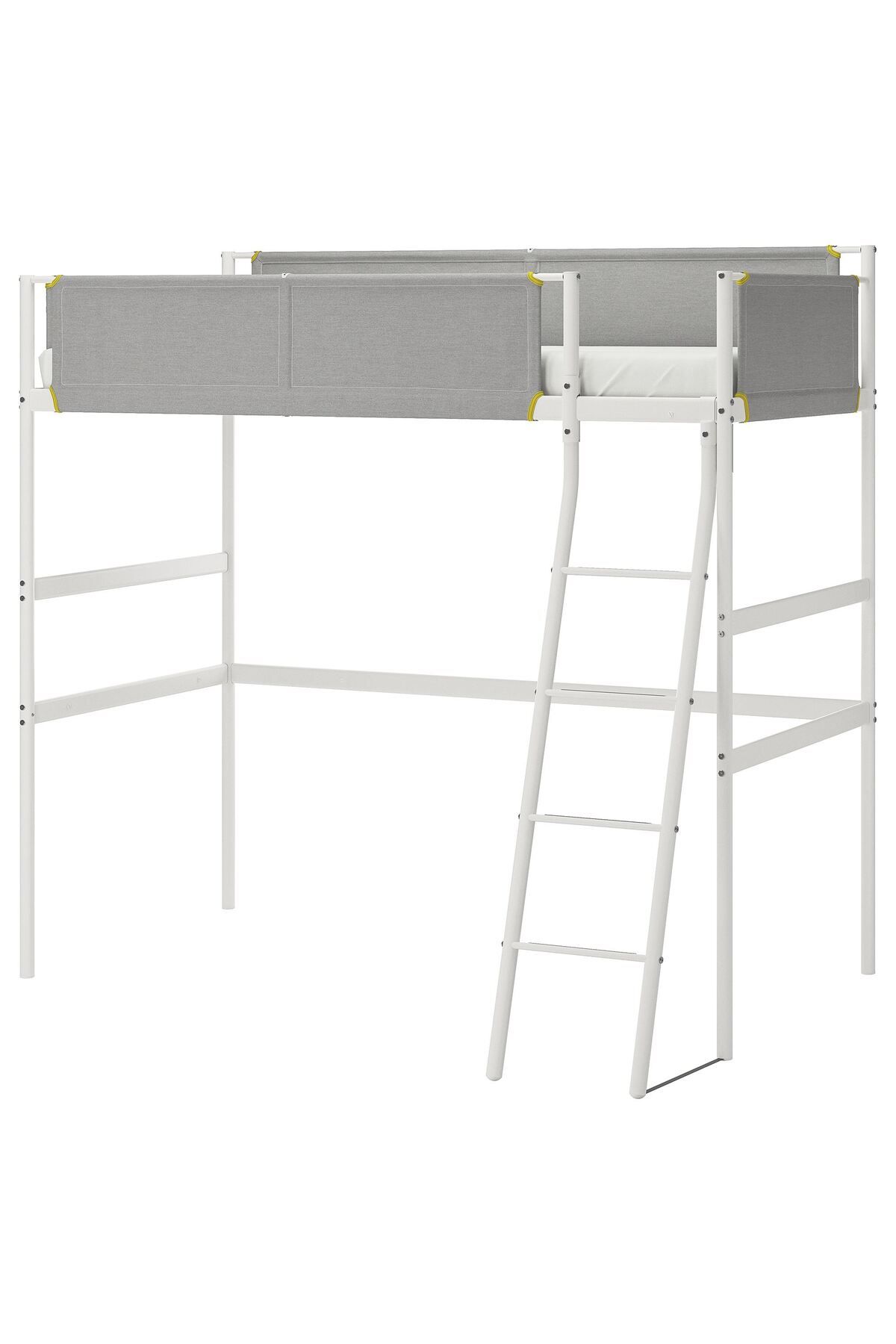 IKEA ranza, beyaz-açık gri, 90x200 cm, tek yataklı-masasız