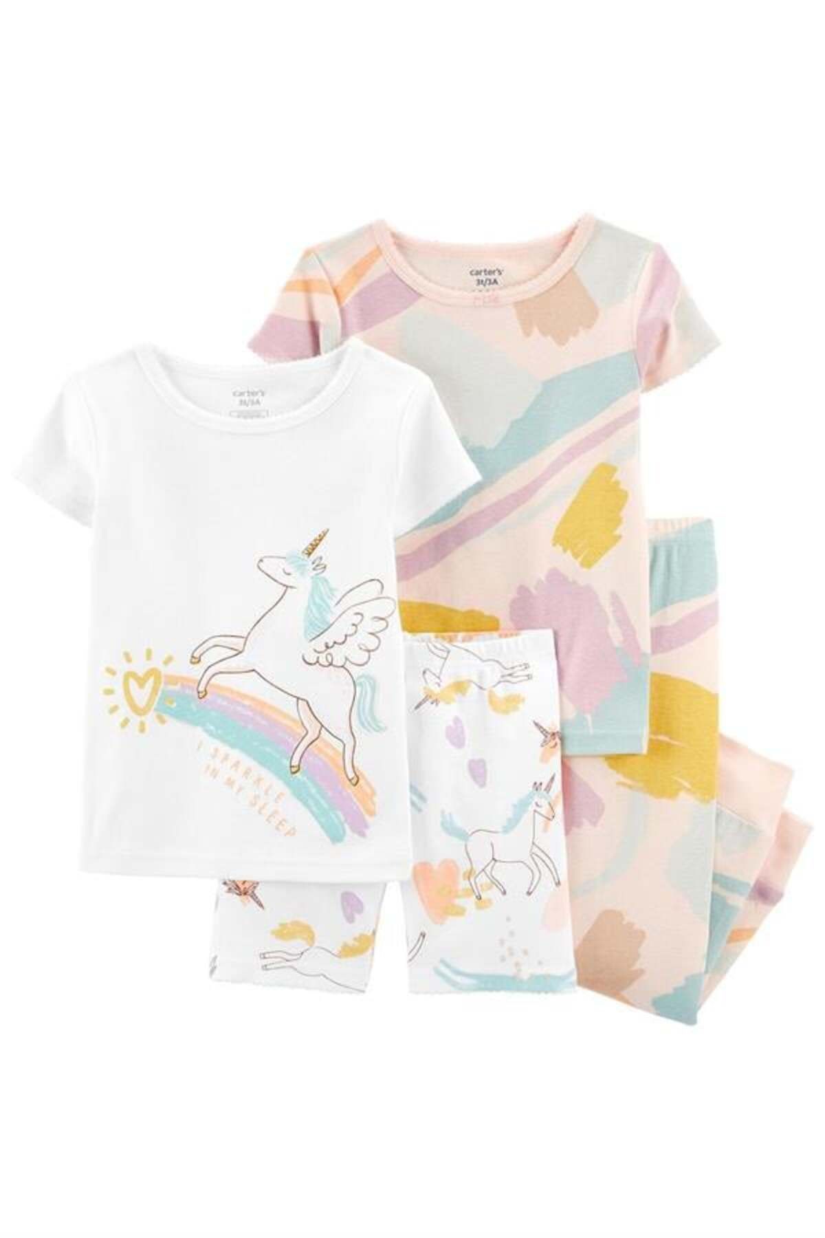 Carter's Carters Kız Bebek Unicorn Desenli 4'lü Pijama Takımı