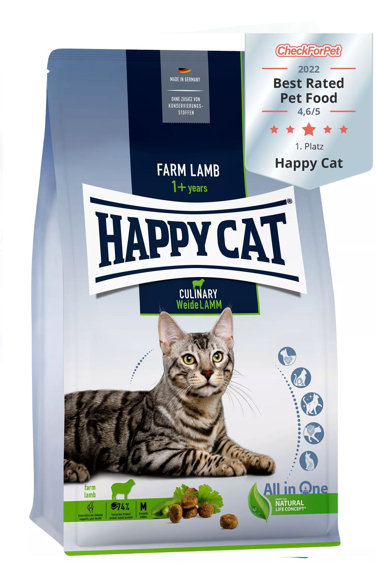Happy Cat Culinary Weide Lamm Kuzu Etli Kedi Maması 10 Kg