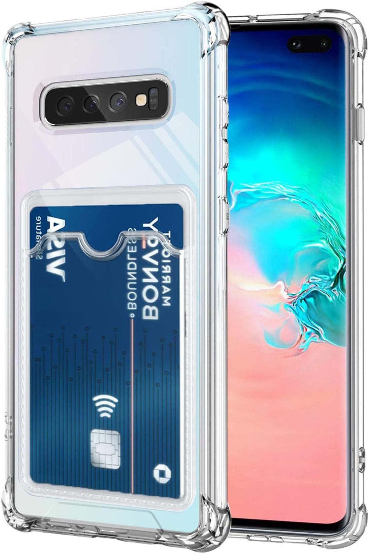 CaseWorld Samsung Galaxy S10 Plus Kamera Korumalı Airbag Kartlıklı Darbe Emici Özellikli Şeffaf Silikon Kılıf