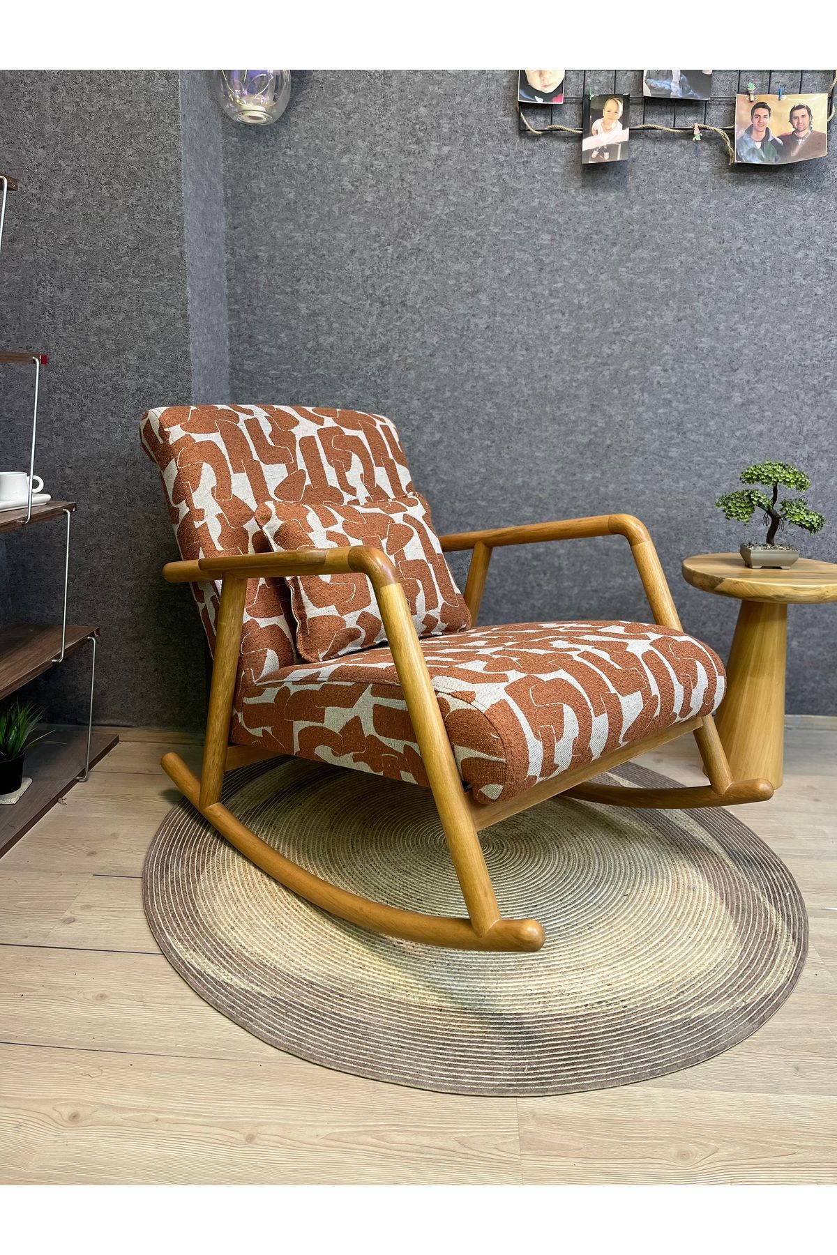 Asedia Minito Naturel Turuncu Desenli Sallanan Sandalye Dinlenme Koltuğu Anneler Günü Hediyesi