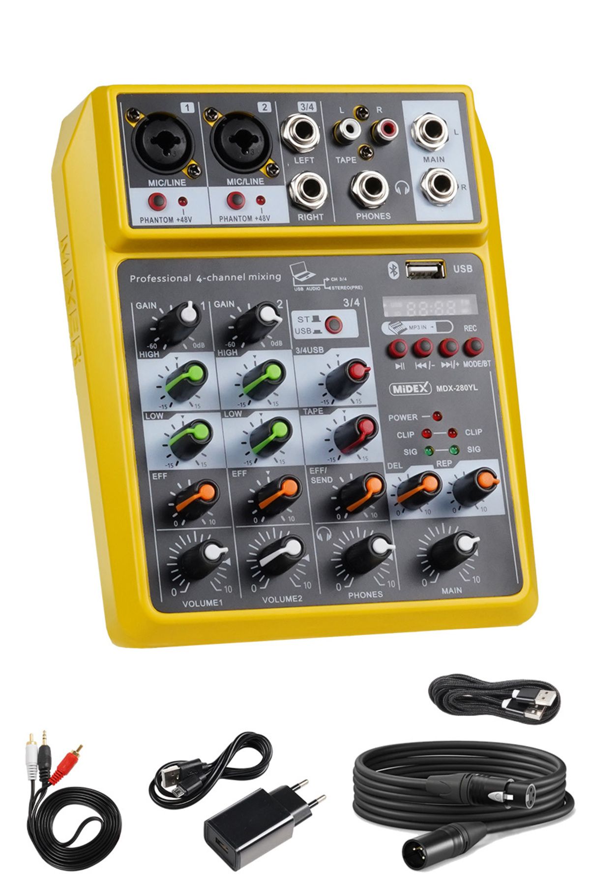Midex MDX-280YL Ses Kartlı Ses Mikseri Stüdyo Kayıt Mixer