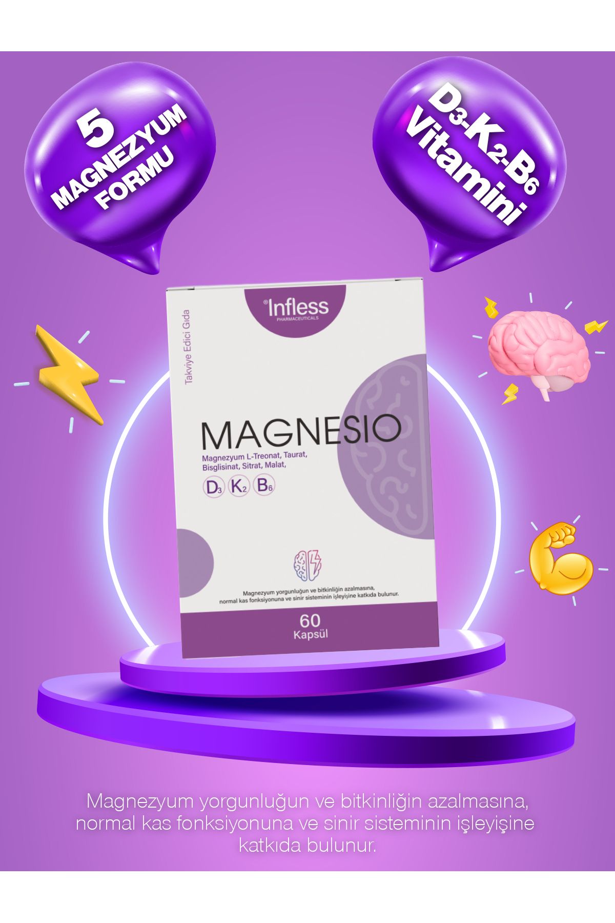 infless Magnesio, Magnezyum Kompleks B6 Ve D3k2 Vitamin