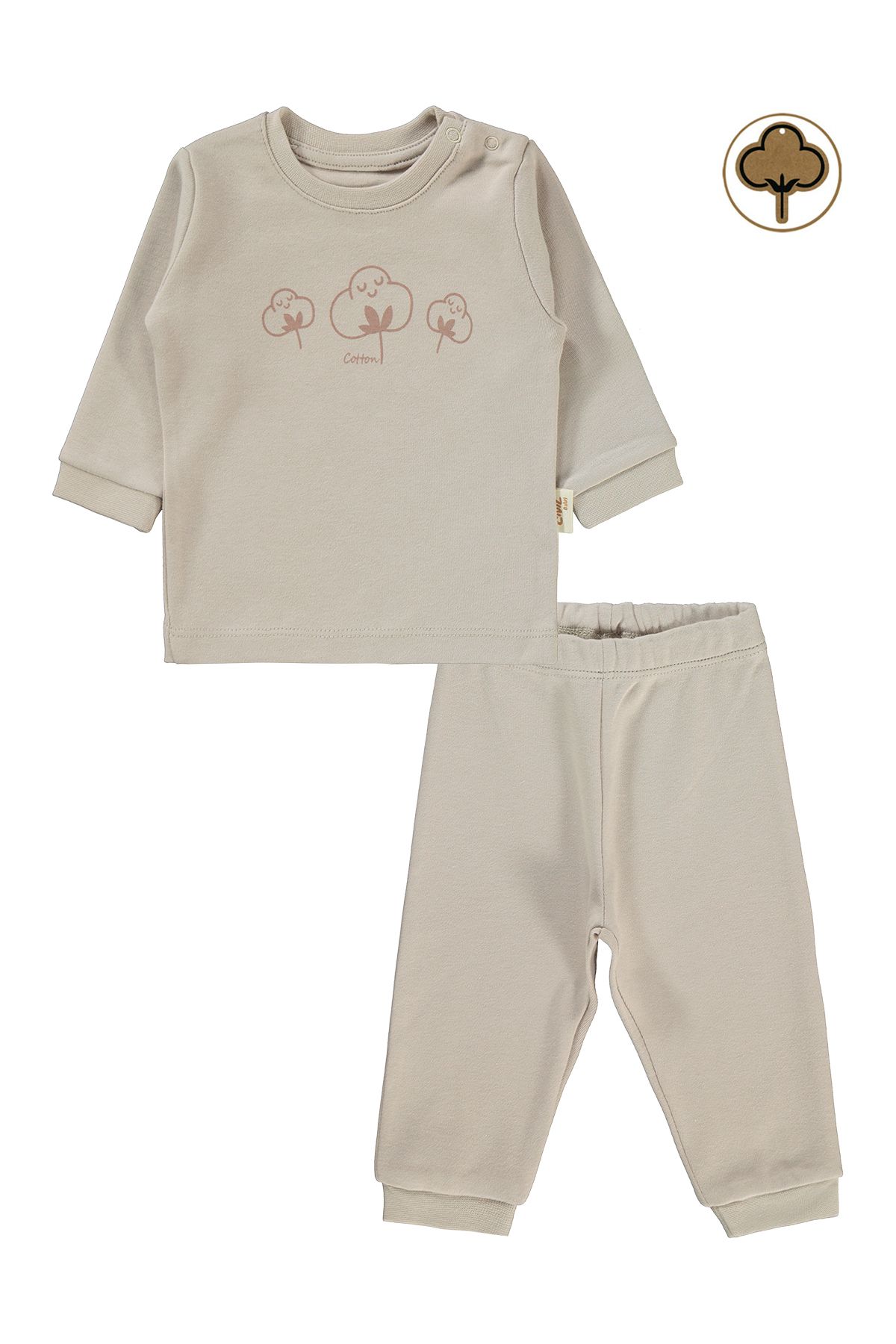 Civil Baby Bebek Organik Pijama Takımı 1-9 Ay Açık Bej