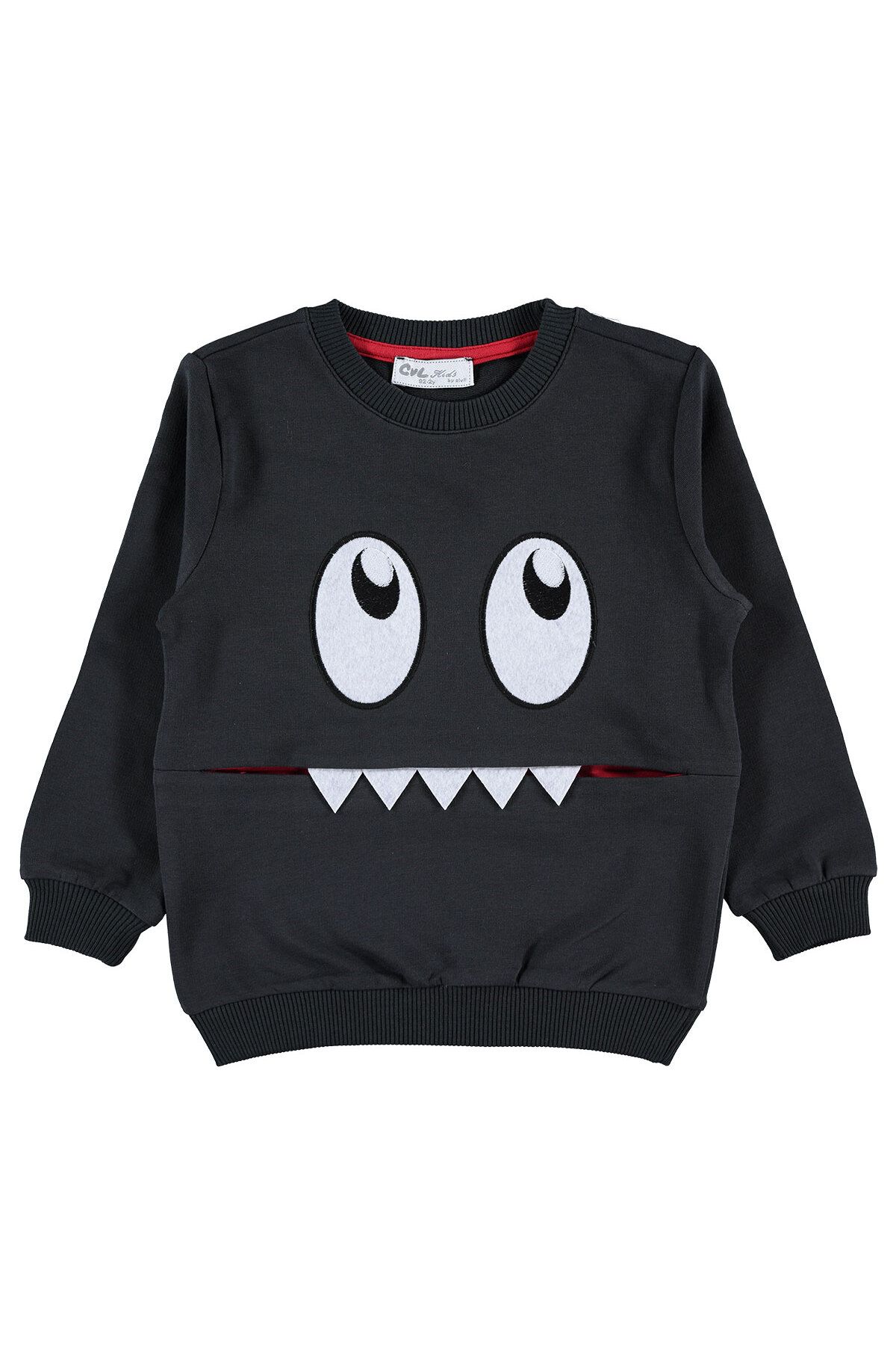 Cvl Erkek Çocuk Sweatshirt 2-5 Yaş Füme