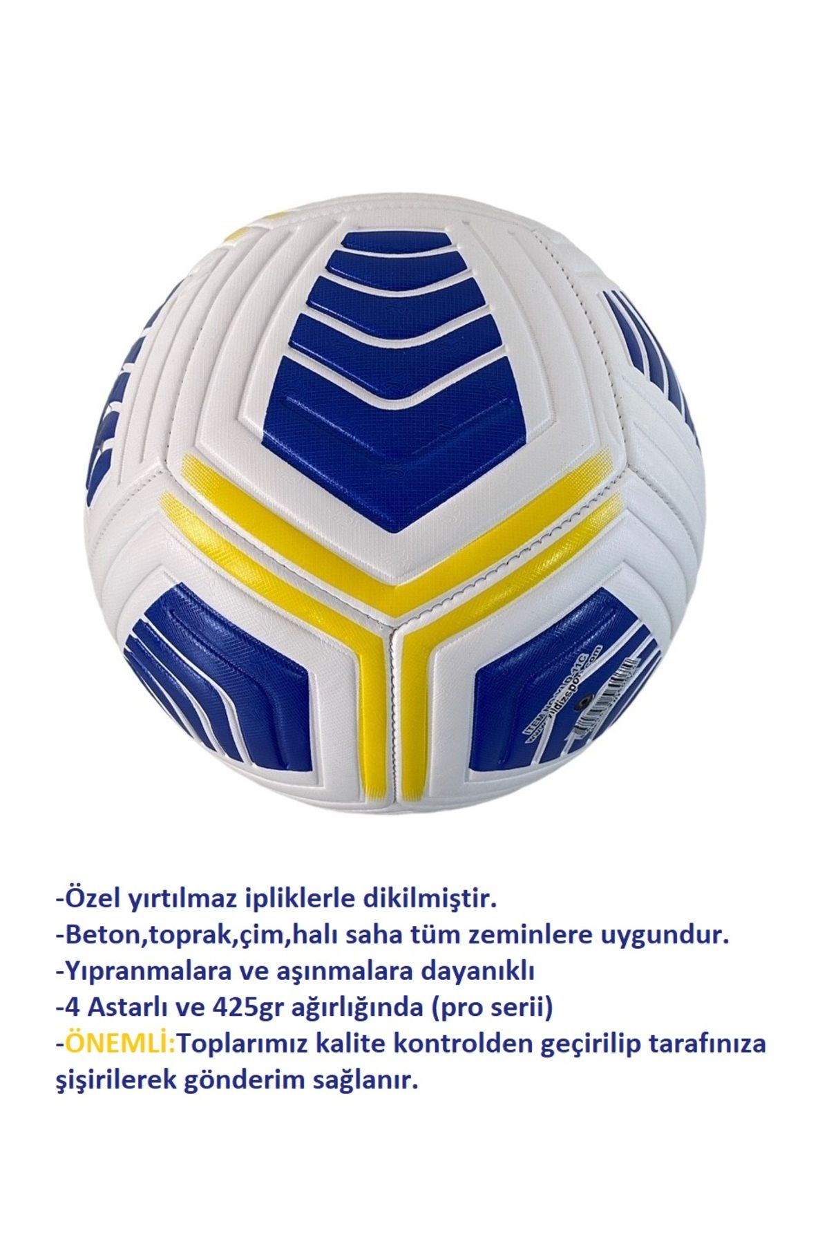 faial Maç Topu Ultra Dayanıklı Profesyonel Futbol Topu Hali Saha Sert Zemin Futbol Topu