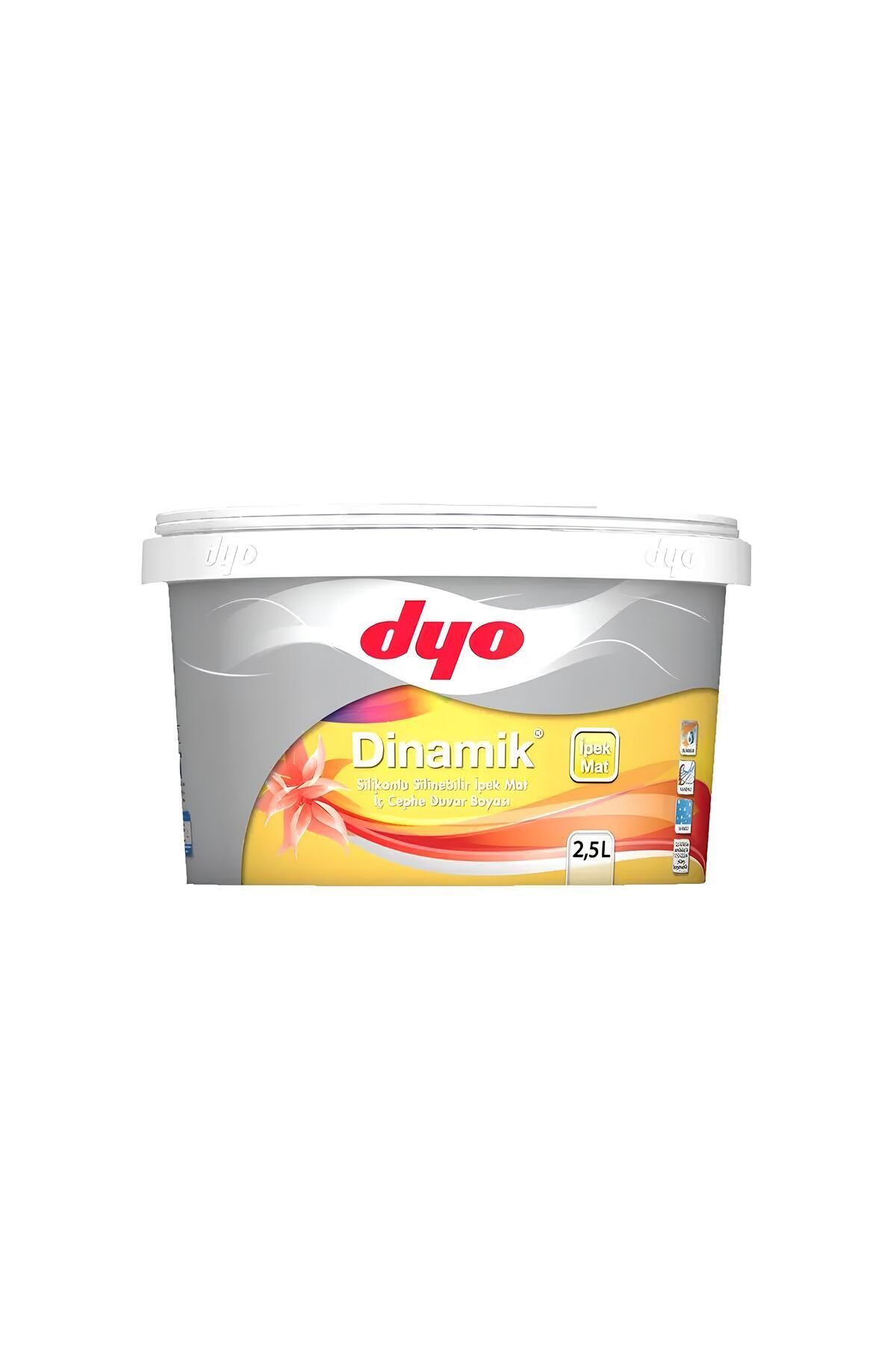 Dyo Dinamik Ipek Mat Silikonlu Silinebilen Iç Cephe Boyası 2,5 Lt (3,5 Kg) Demirdağı