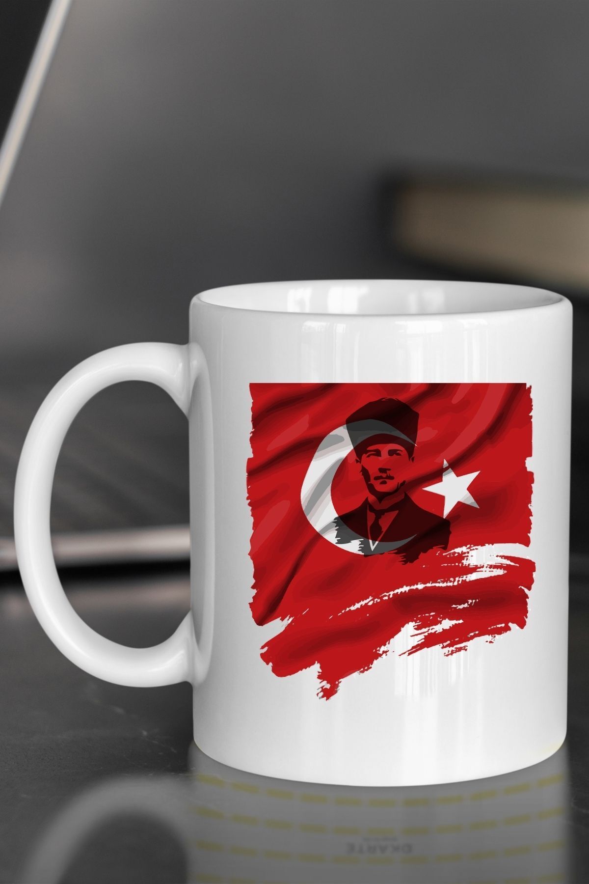 kuphane Türk Bayrağı Atatürk Baskılı Kupa Bardak Mug