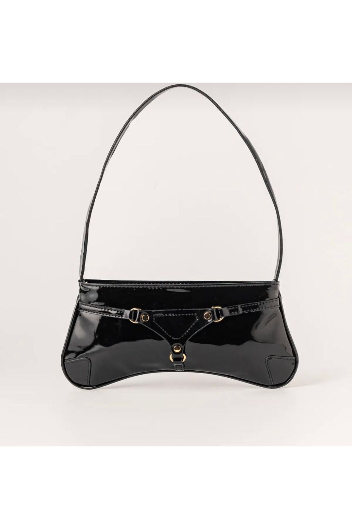 Mercan Stores Kadın Siyah Rugan Pinterest Model Baget Çanta