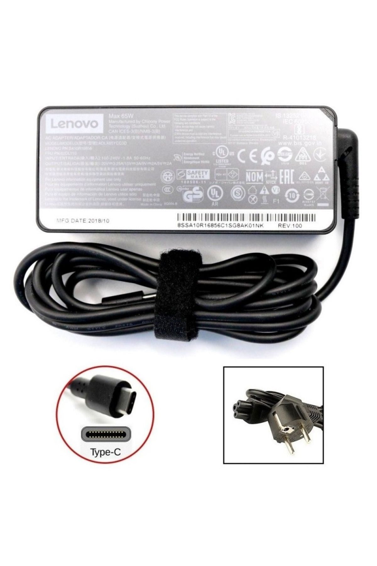 Retro Lenovo ADLX65YDC3A - 01FR030 - SA10M139 - 65W USB Type-C Şarj Adaptörü