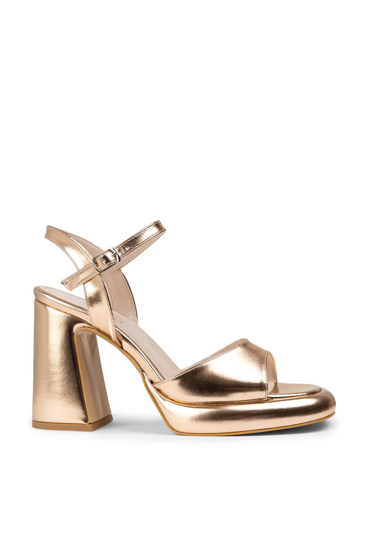 Deery Altın Rengi Platform Topuklu Kadın Abiye Ayakkabı