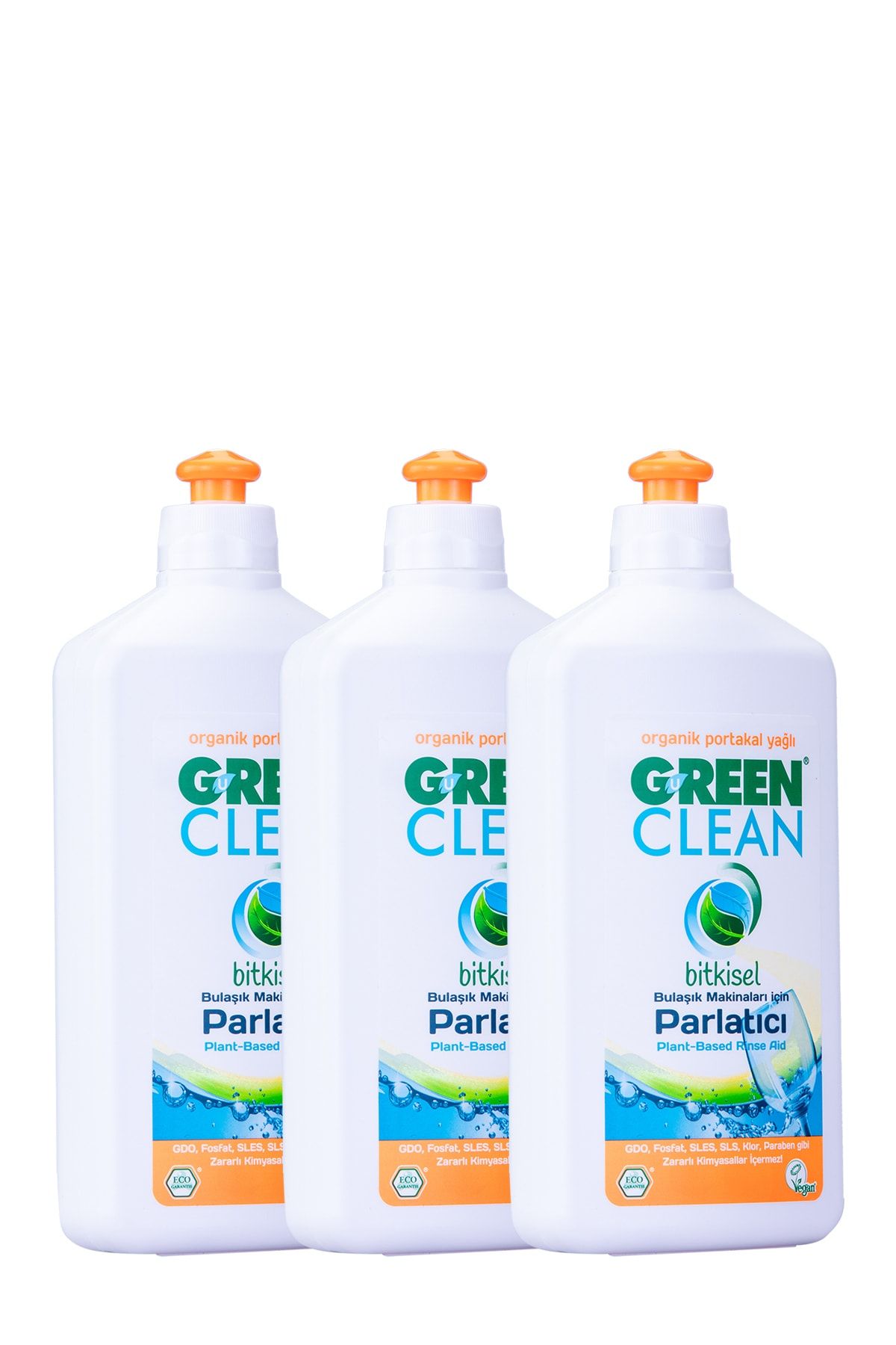 Green Clean Organik Portakal Yağlı Bulaşık Makinesi Parlatıcı 500 ml 3'lü Set