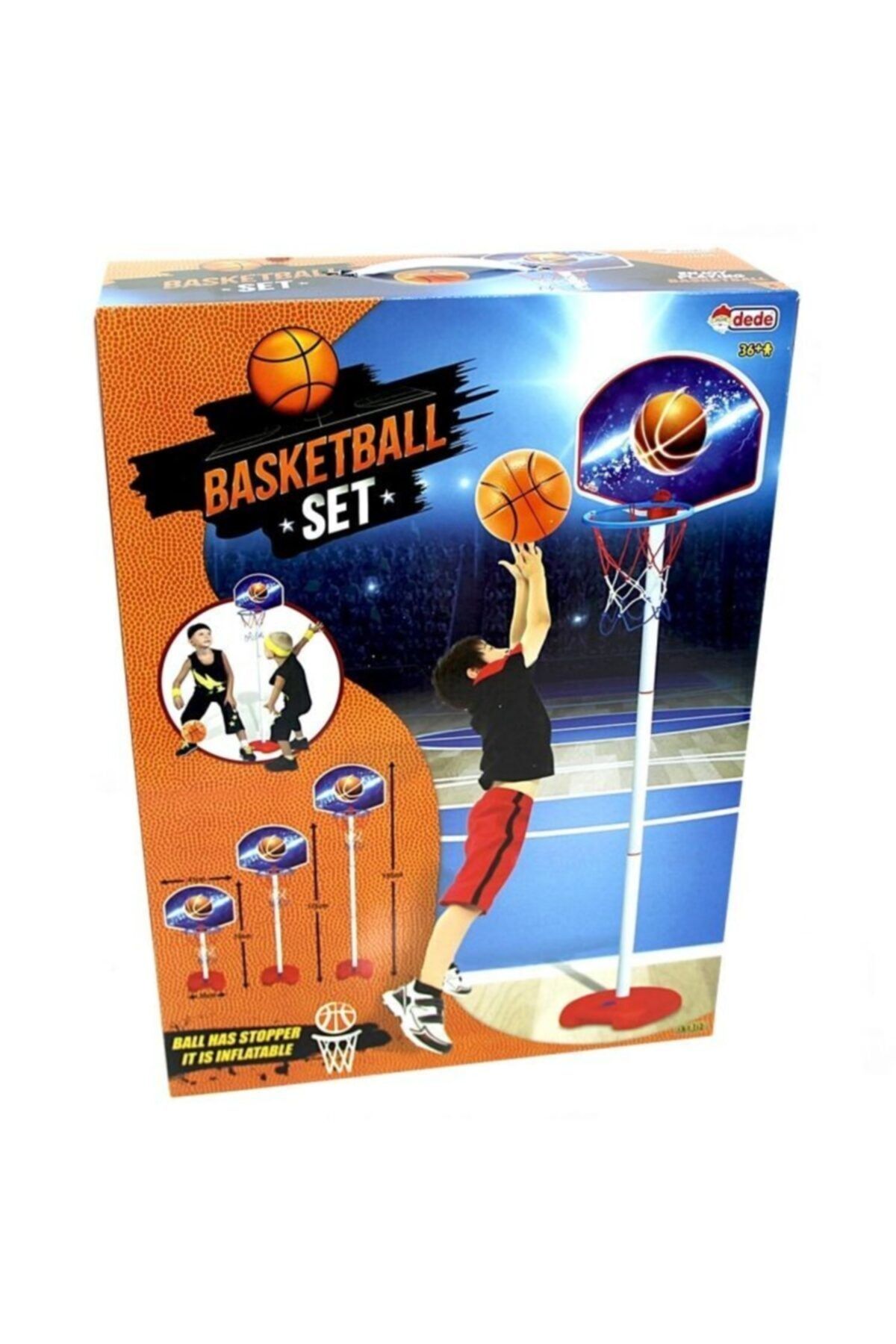 DEDE Unisex Çocuk Mavi Ayaklı Basketbol Seti