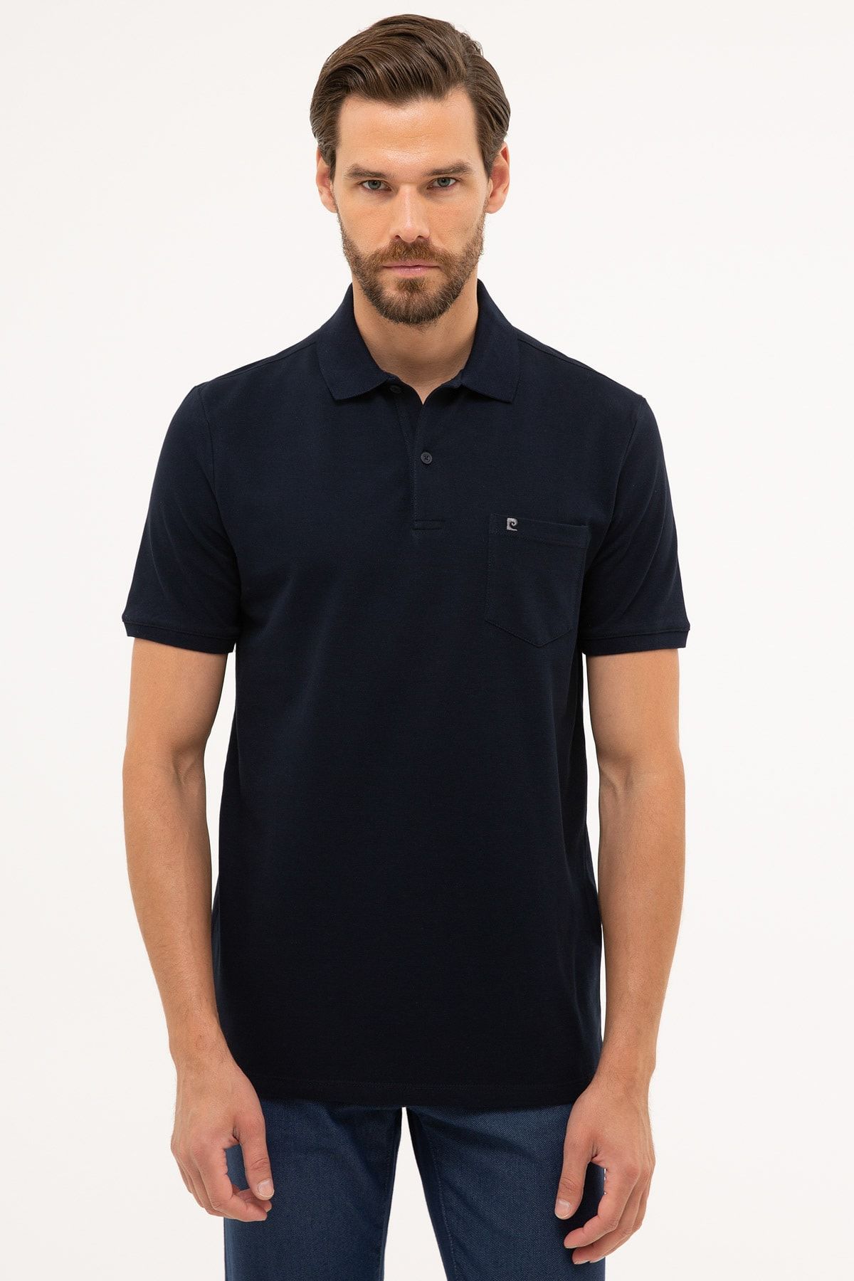 Pierre Cardin Erkek Koyu Lacivert Regular Fit Polo Yaka T-Shirt