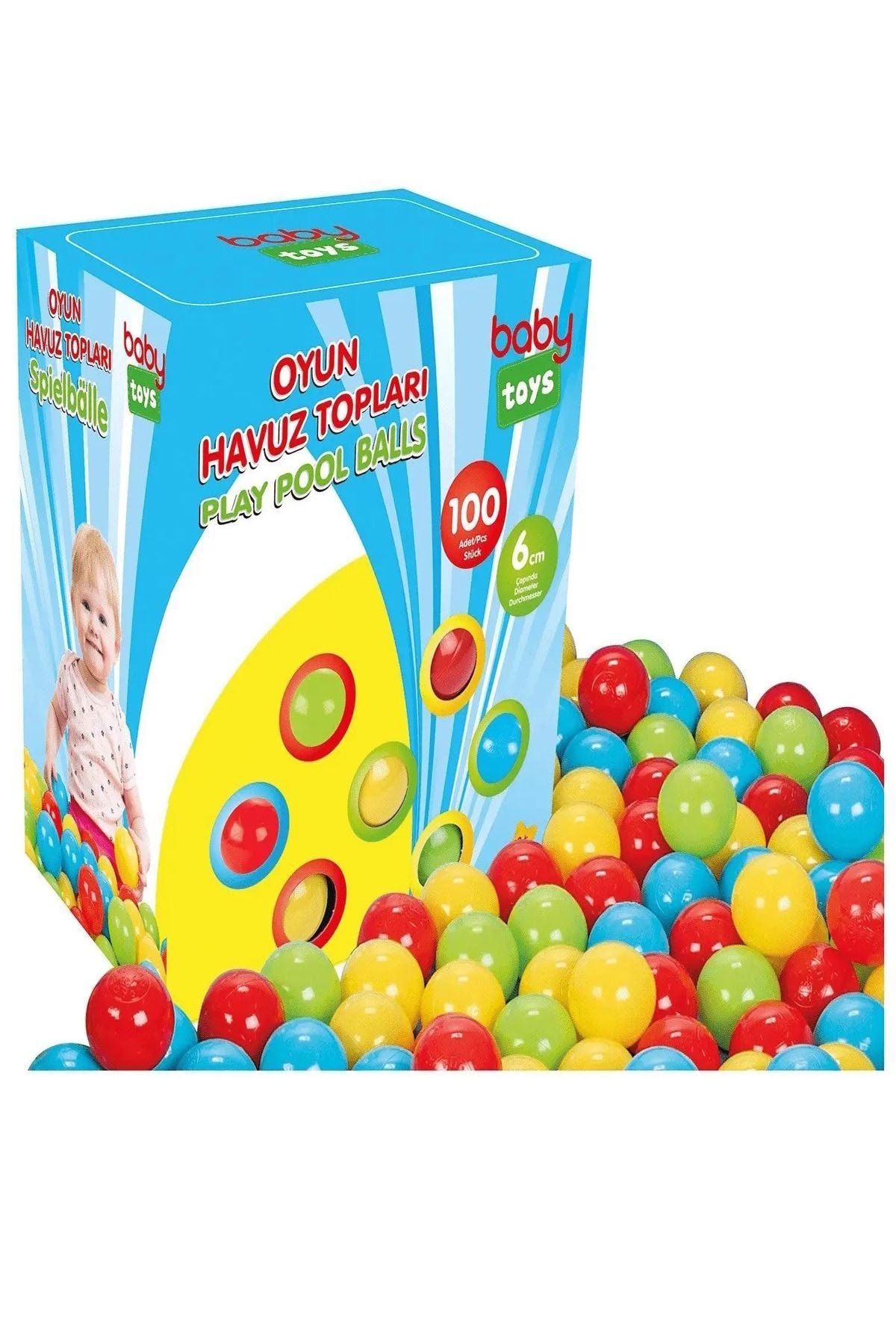 Baby Toys Bebek Oyun Havuzu Topları 100lü 6cm Çap