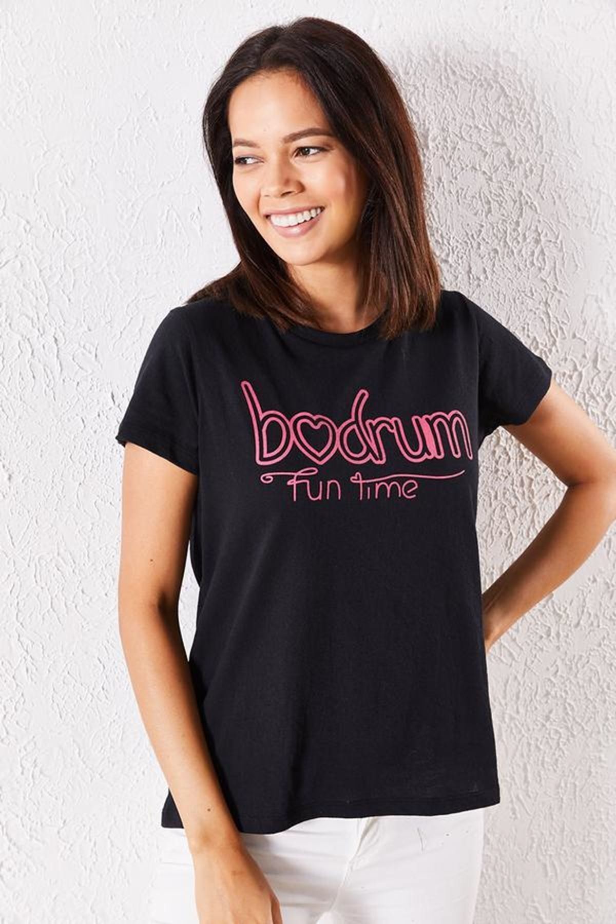 Zafoni Kadın Siyah T-shirt
