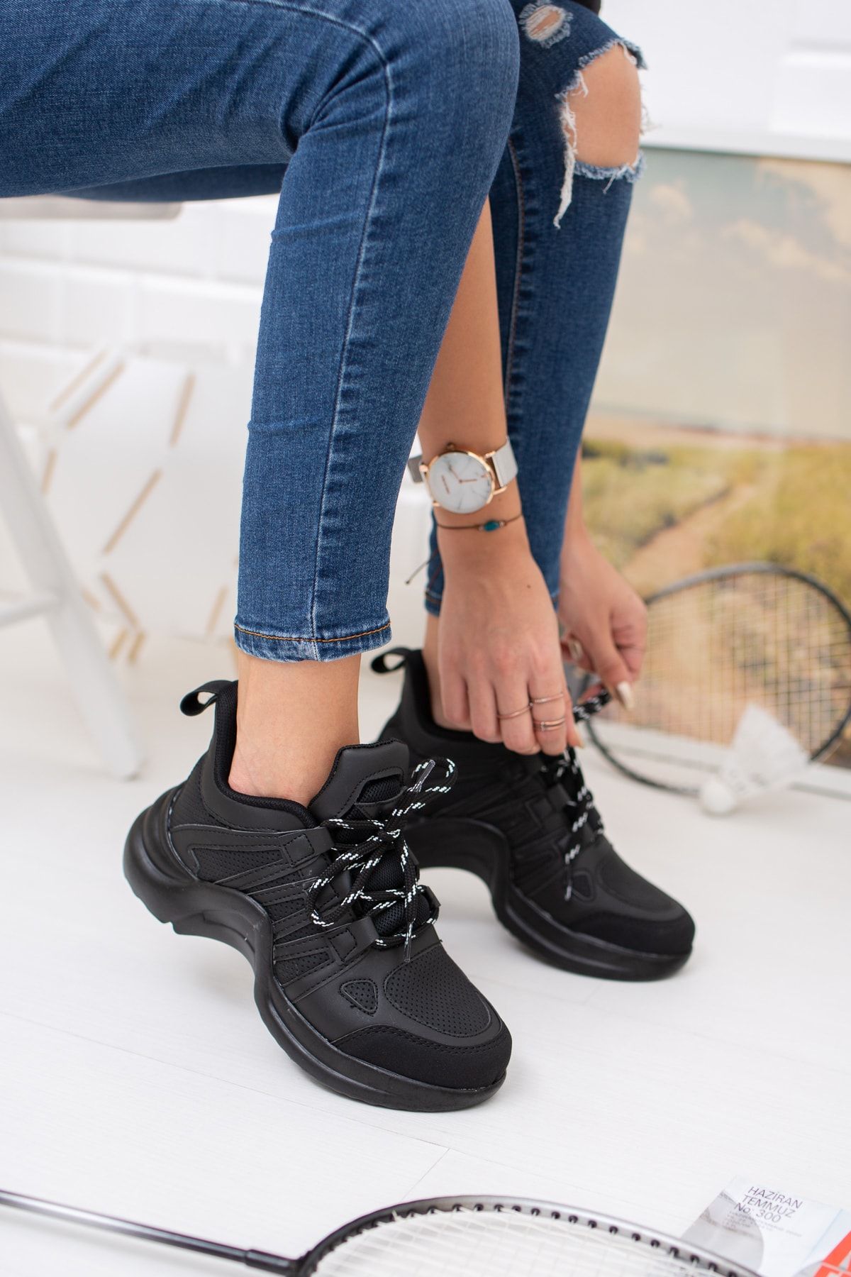 meyra'nın ayakkabıları Siyah Spor Ayakakbı