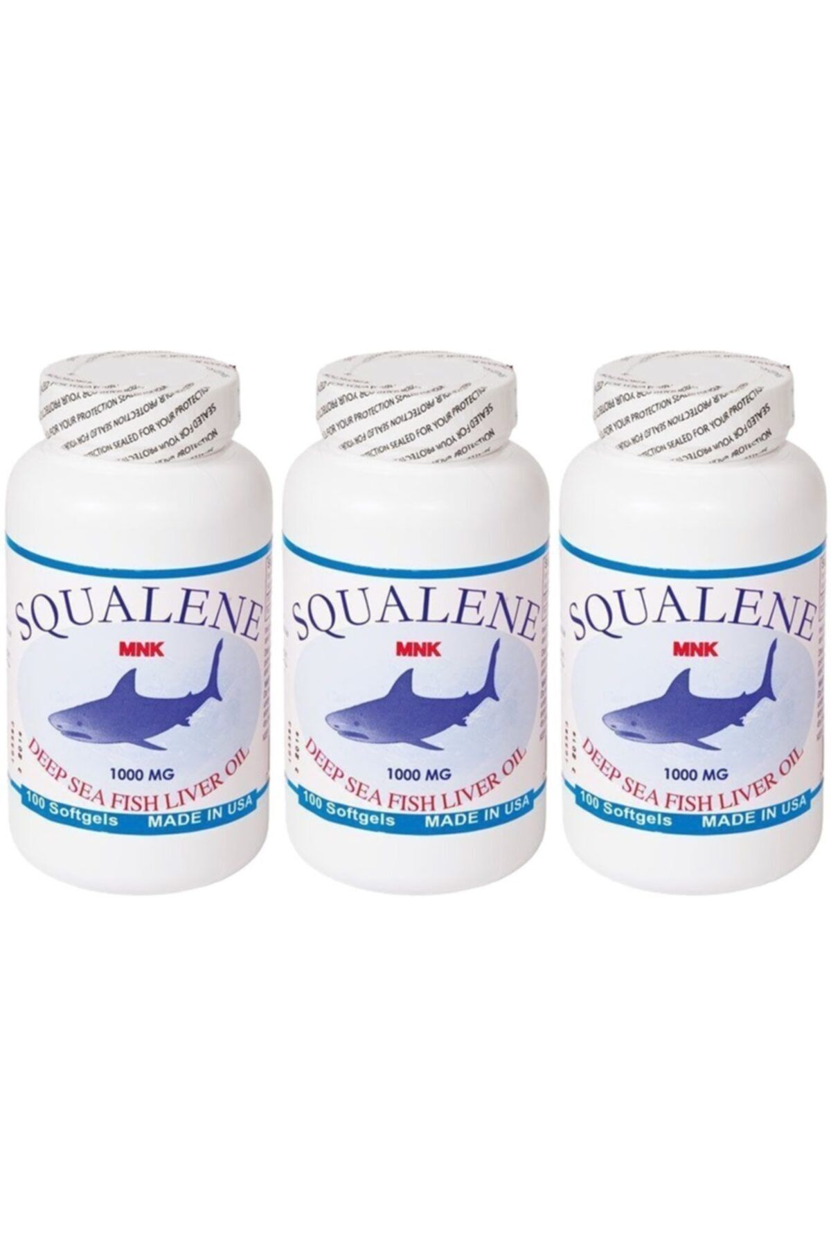 Mnk Squalene Köpek Balığı Karaciğer Yağı 1000 mg 100 Softgel x 3 Kutu