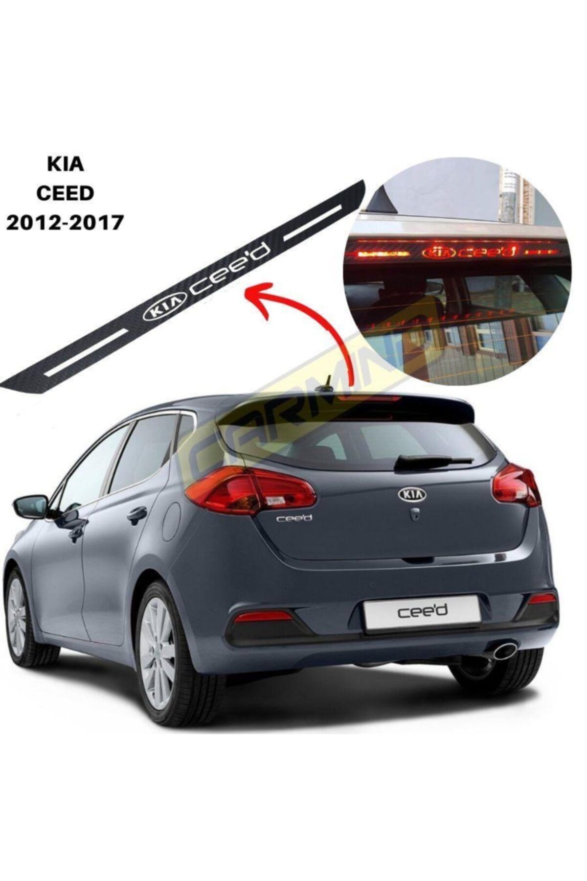 Carmind Kia Ceed Karbon Arka Fren Stop Lambası Sticker 2012-2017