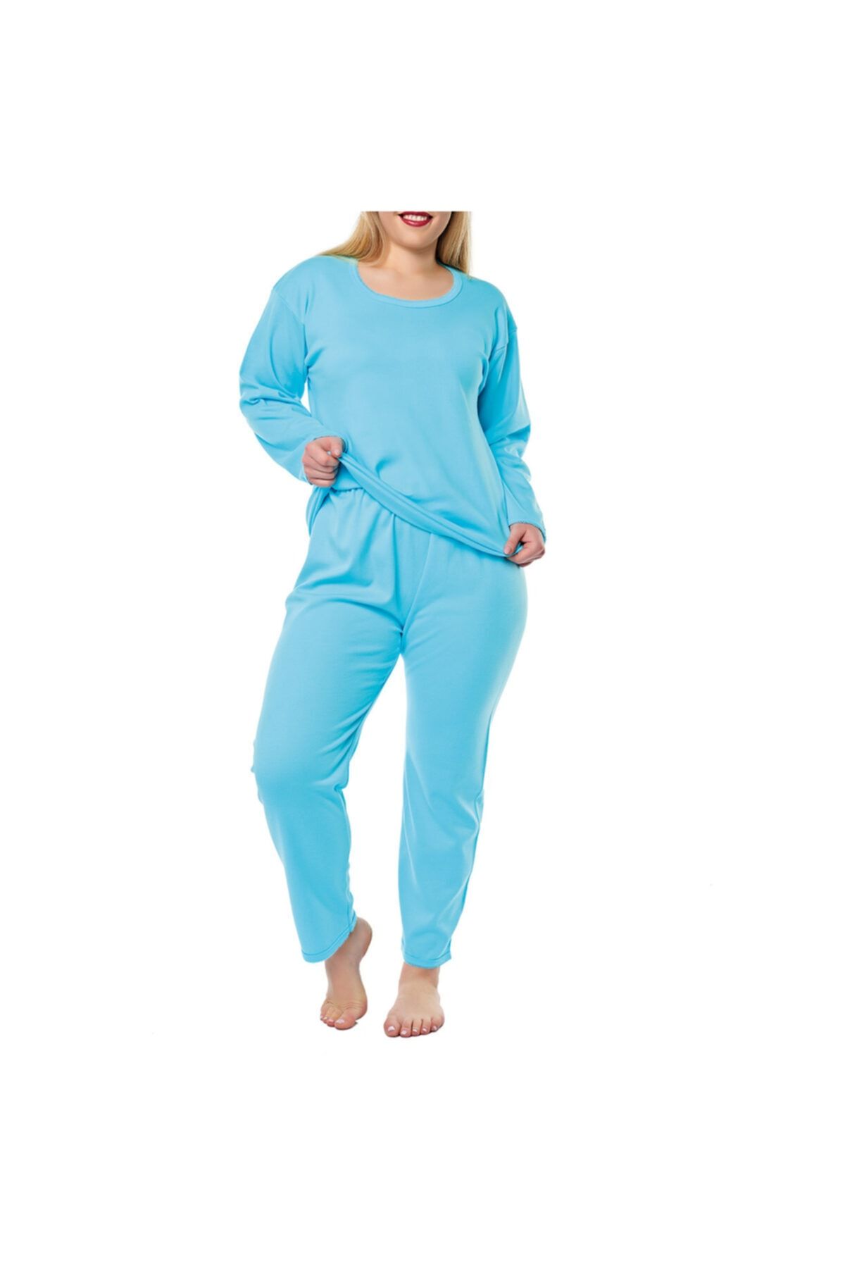 Tutku Kadın Mavi Zenne Pijama Üst 3 Lü