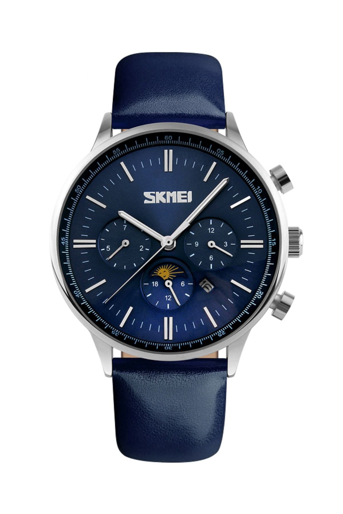 Skmei Mavi Tasarım Erkek Kol Saati Sade Spor Güçlü Tasarım Saat